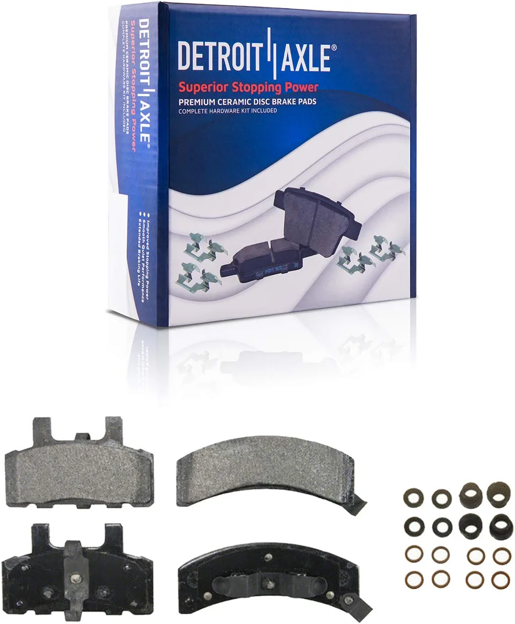 Detroit Axle - Front Disc Rotors Ceramic Brake Pads for 94-99 Dodge Ram 1500 4WD — image 5