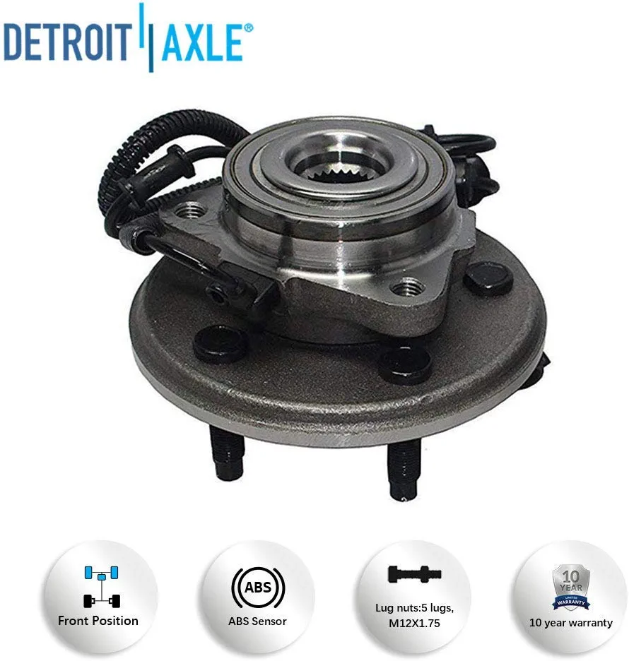 Detroit Axle - Front Wheel Hub and Bearings Rotors Pads for Explorer Mountaineer — image 8