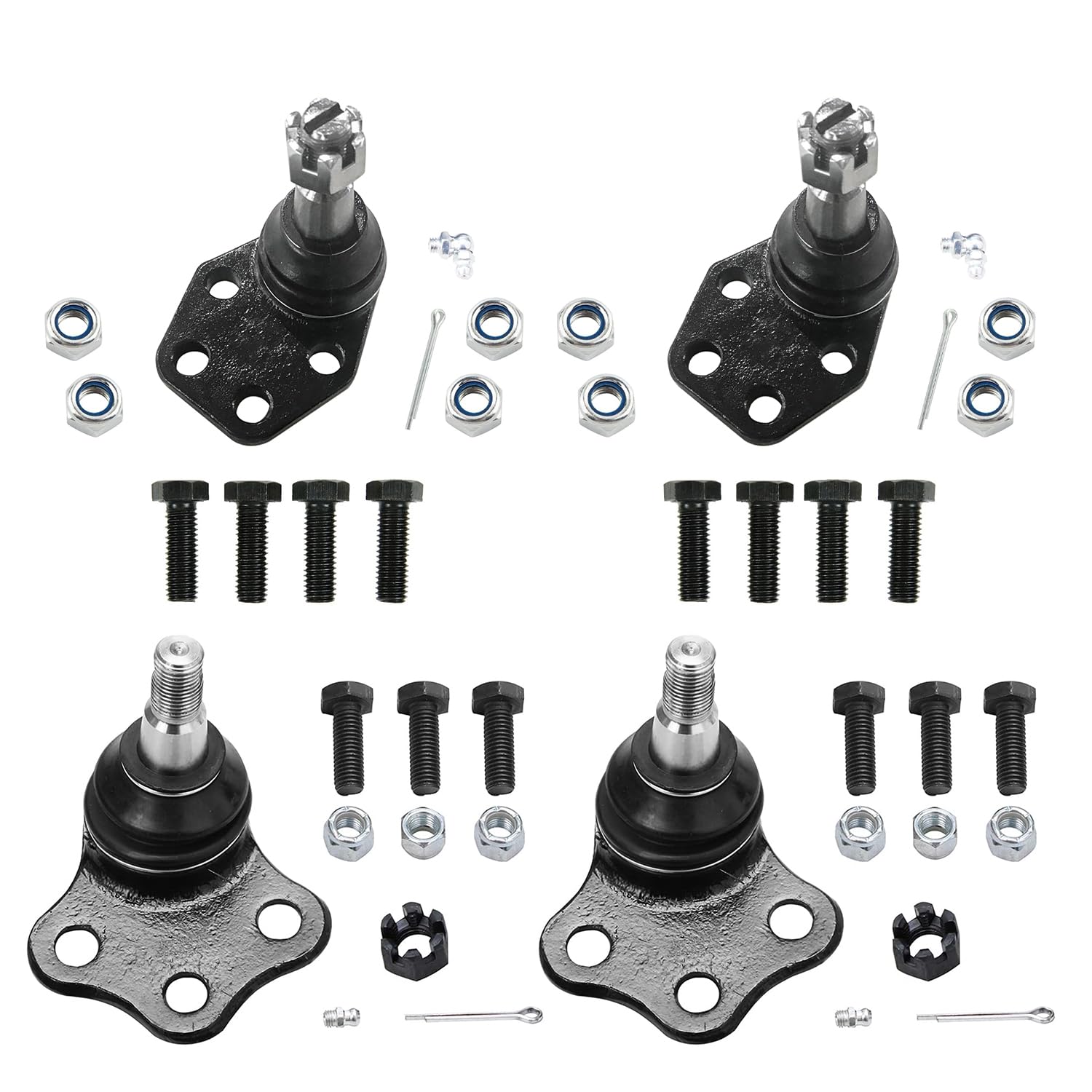 4pc Front Upper Lower Ball Joints Suspension Kit
