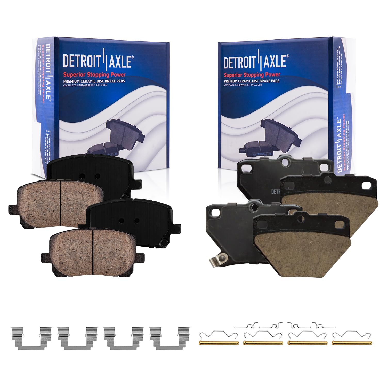 4pc Front & Rear Ceramic Brake Pads Kit