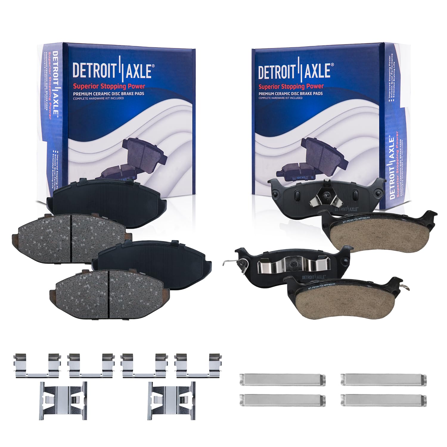 4pc Front & Rear Ceramic Brake Pads Kit