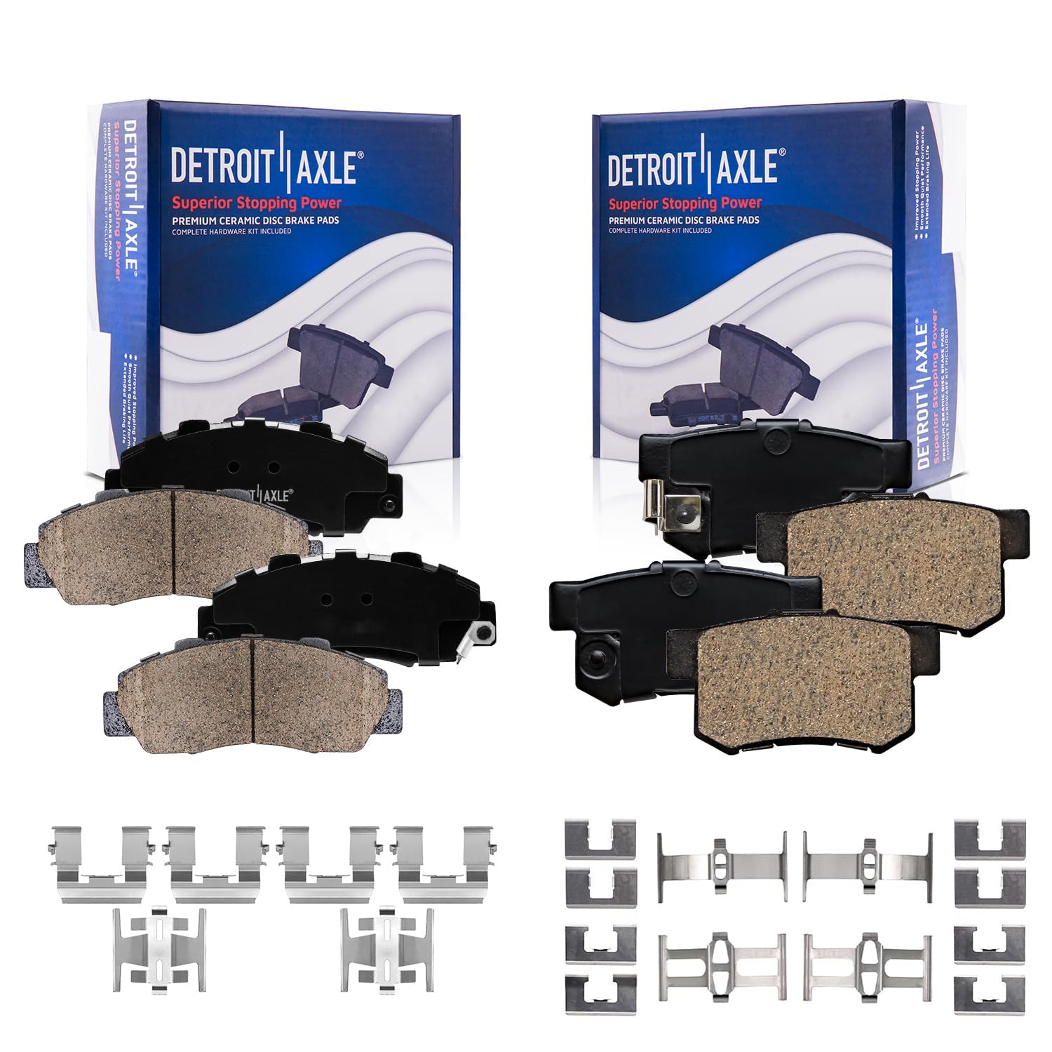 4pc Front & Rear Ceramic Brake Pads Kit