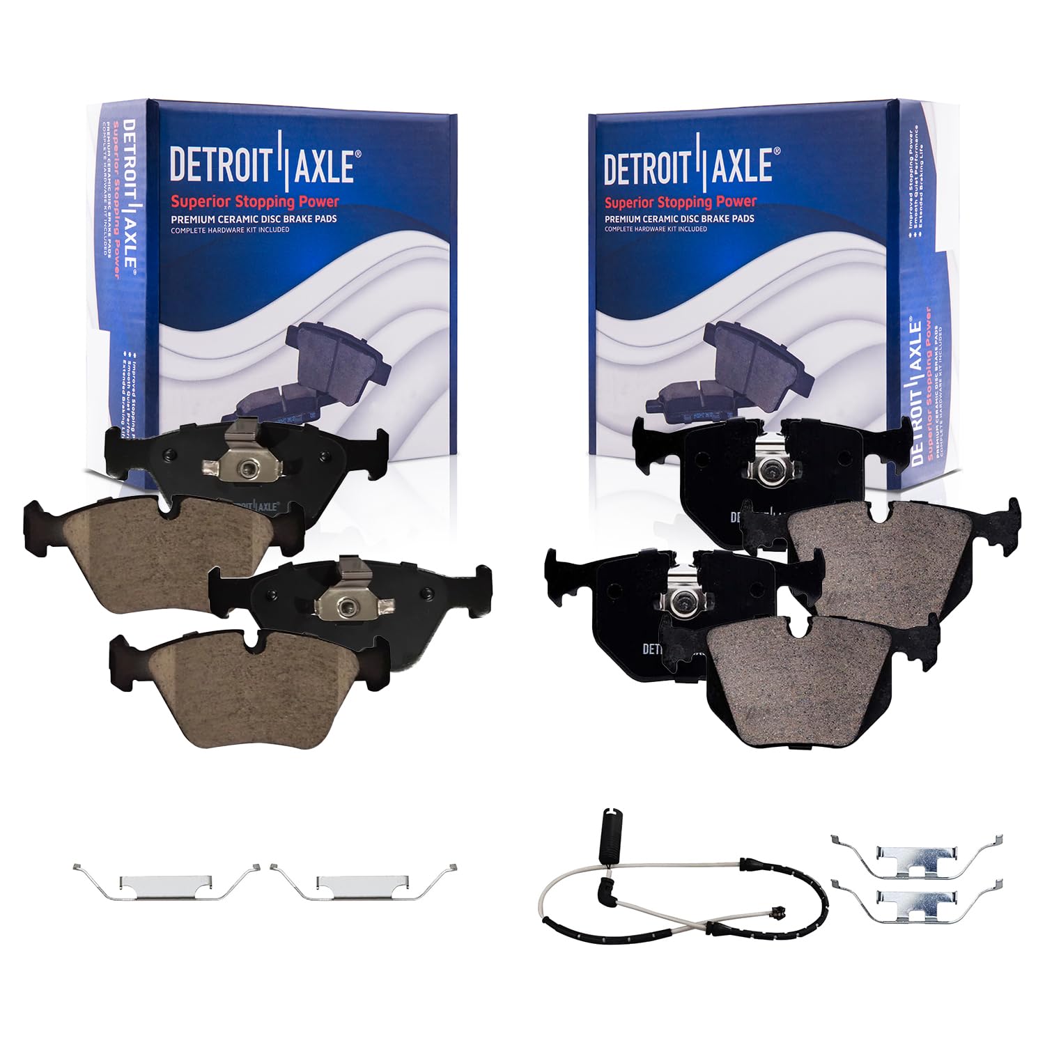 4pc Front & Rear Ceramic Brake Pads Kit