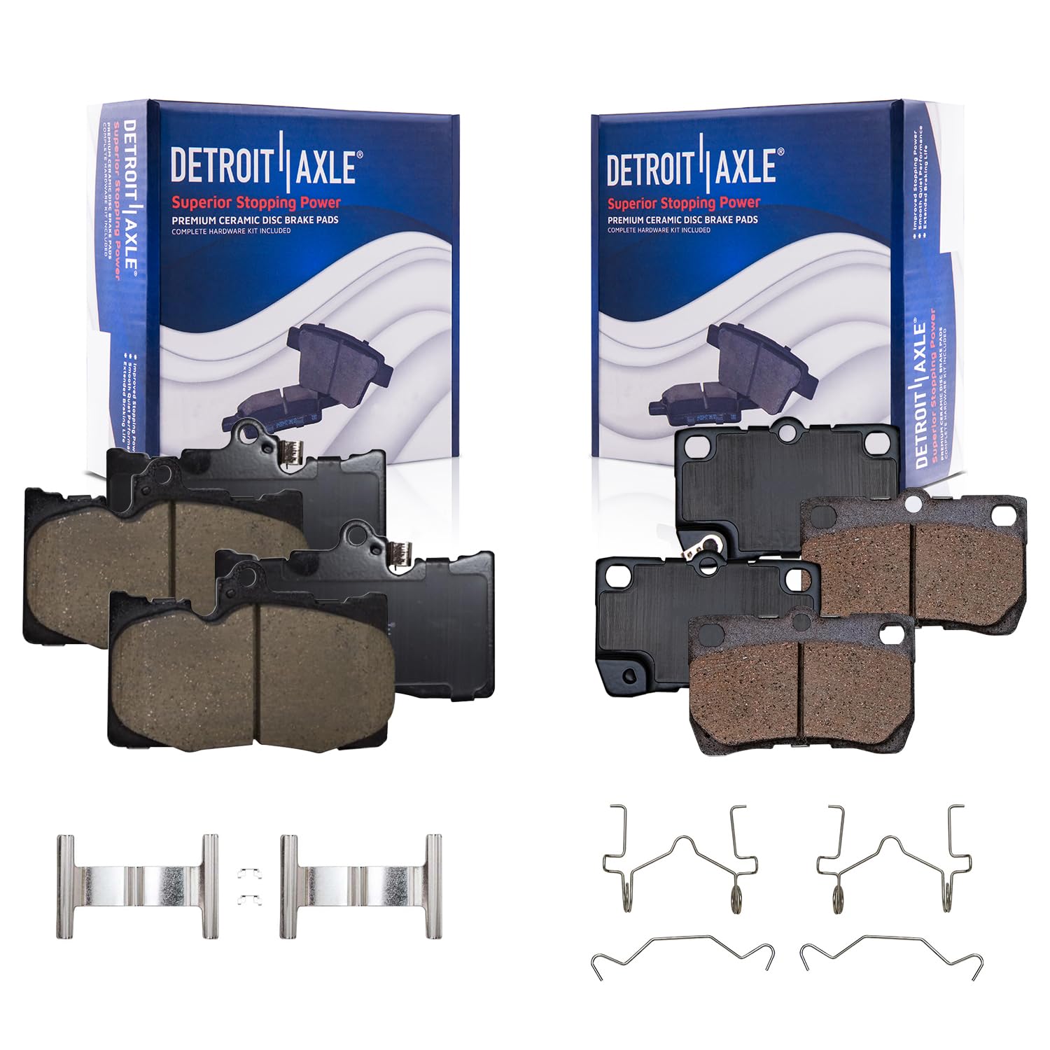 4pc Front & Rear Ceramic Brake Pads Kit