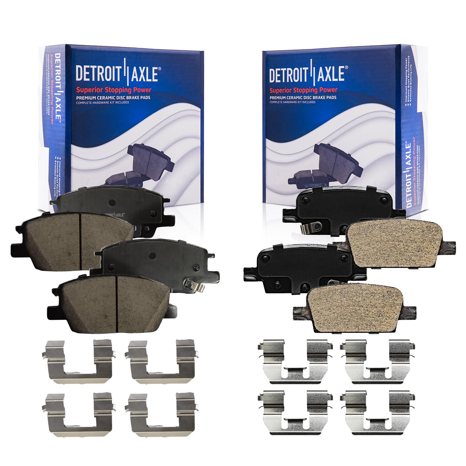 4pc Front & Rear Ceramic Brake Pads Kit