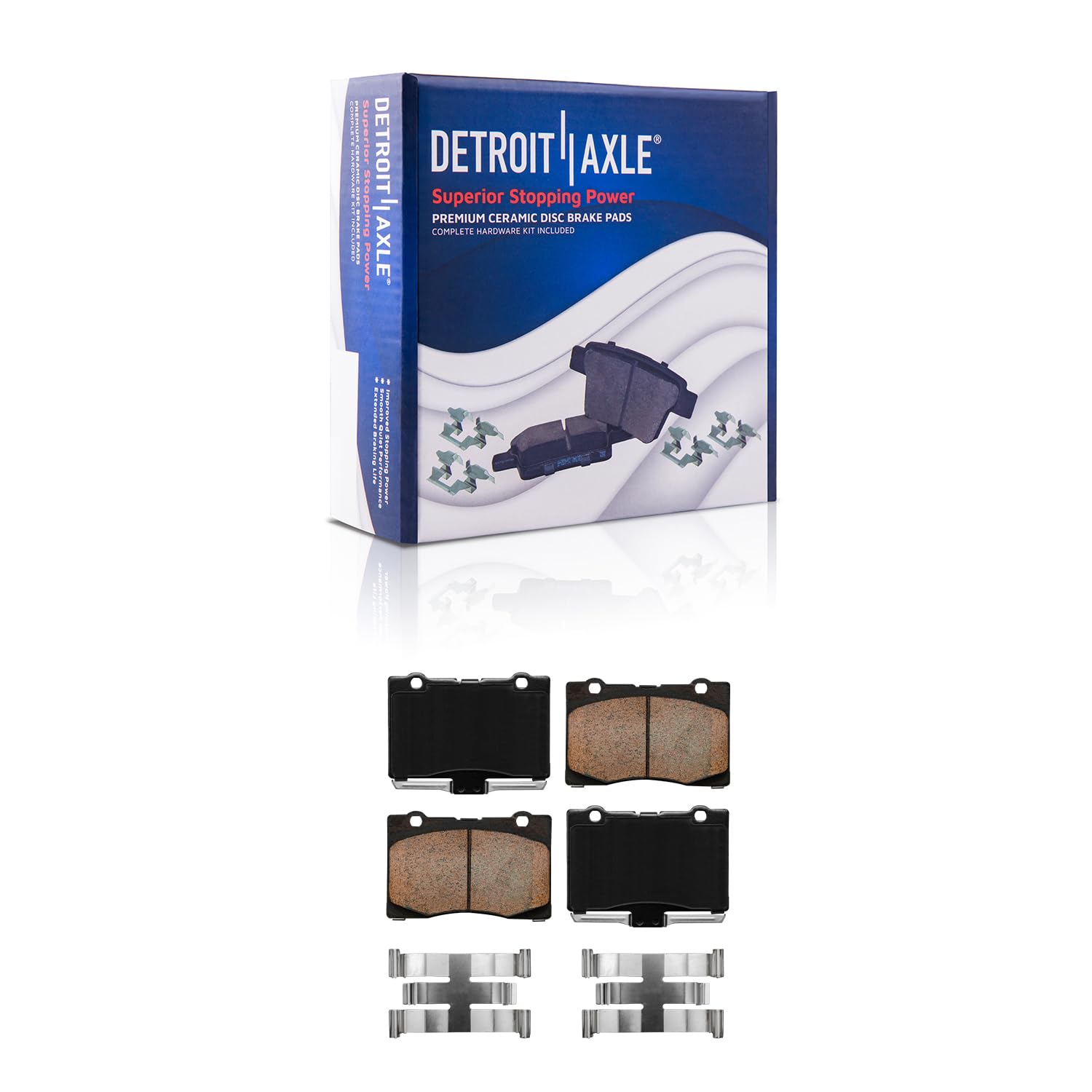 Detroit Axle - Front Ceramic Brake Pads for 2005 2006 2007 2008-2012 Acura RL - Main Image