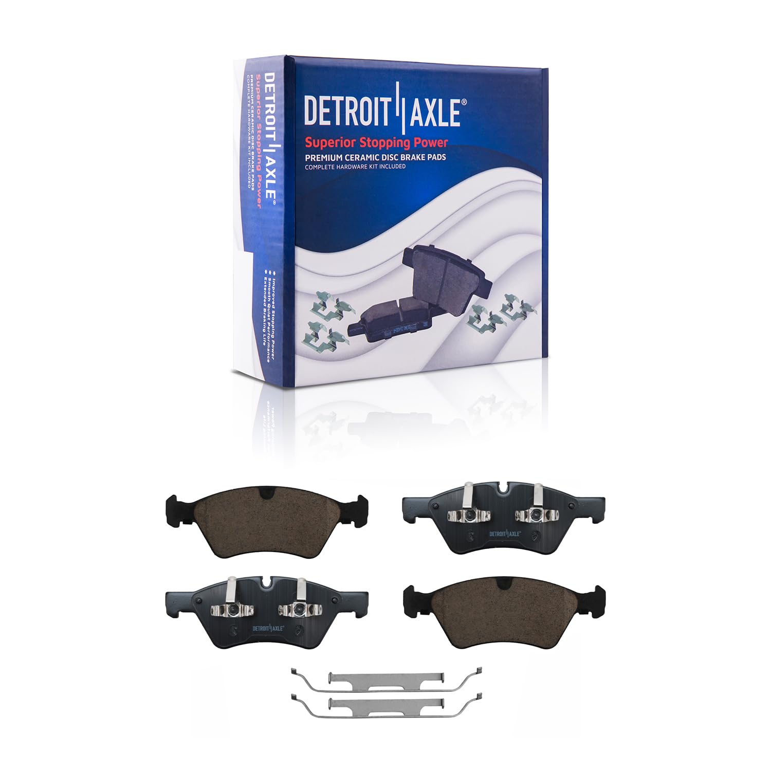 Detroit Axle - Front Ceramic Brake Pads for ML350 ML450 ML550 R320 R350 E350 G55 - Main Image