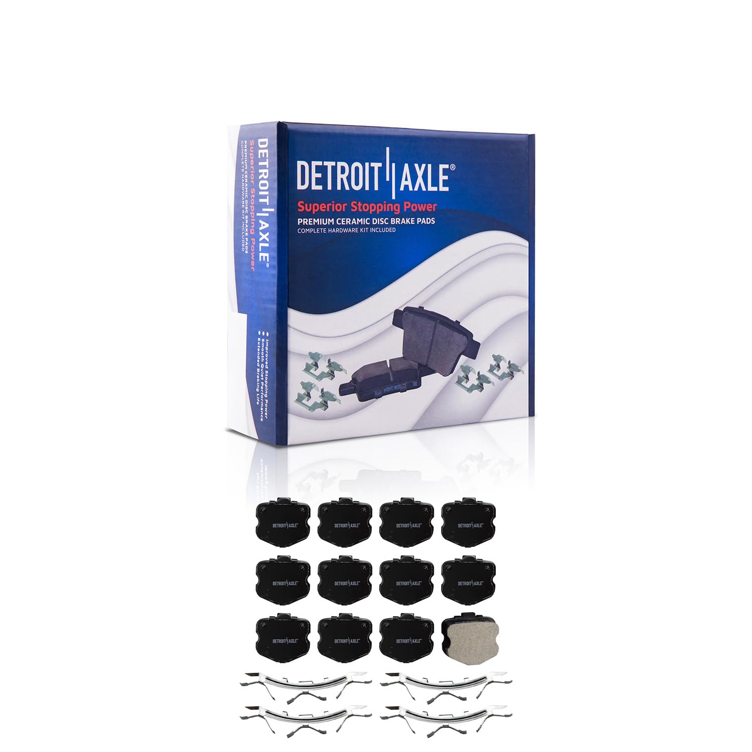 Detroit Axle - Front Ceramic Brake Pads for 2006 2007 2008 Chevrolet Corvette - Main Image