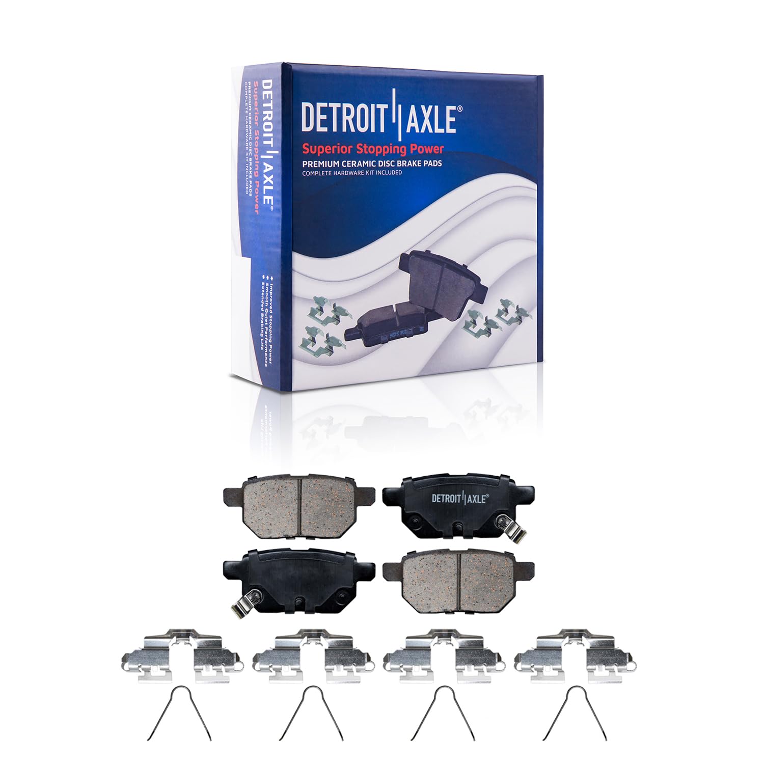 Detroit Axle - Rear Brake Pads for Corolla Matrix Prius CT200h Scion tC iM xB - Main Image