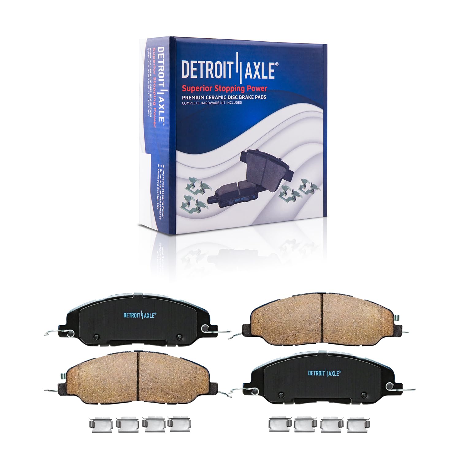 Detroit Axle - Front Ceramic Brake Pads for 2011 2012 2013 2014 Ford Mustang - Main Image