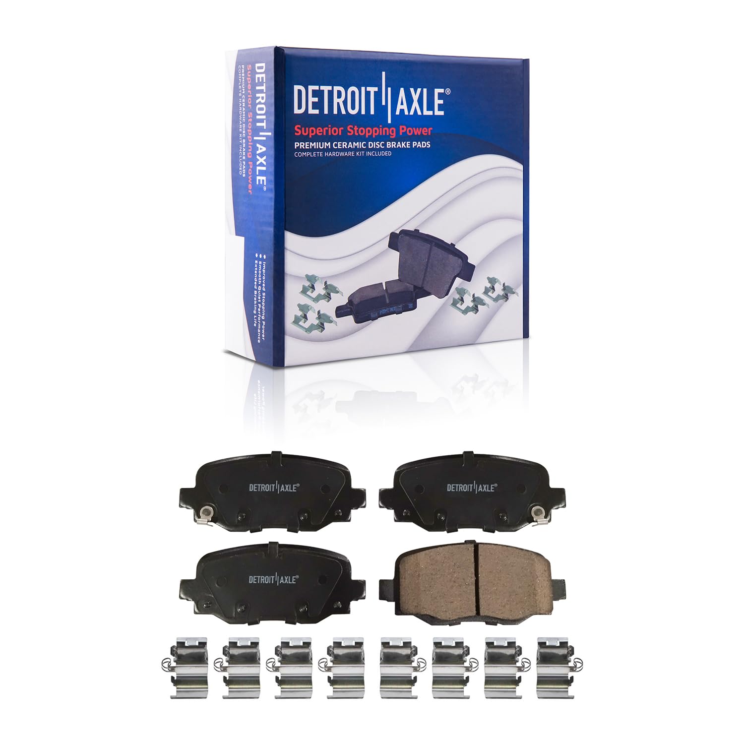 Detroit Axle - Rear Ceramic Brake Pads for 2015 2016-2021 200 Jeep Cherokee - Main Image