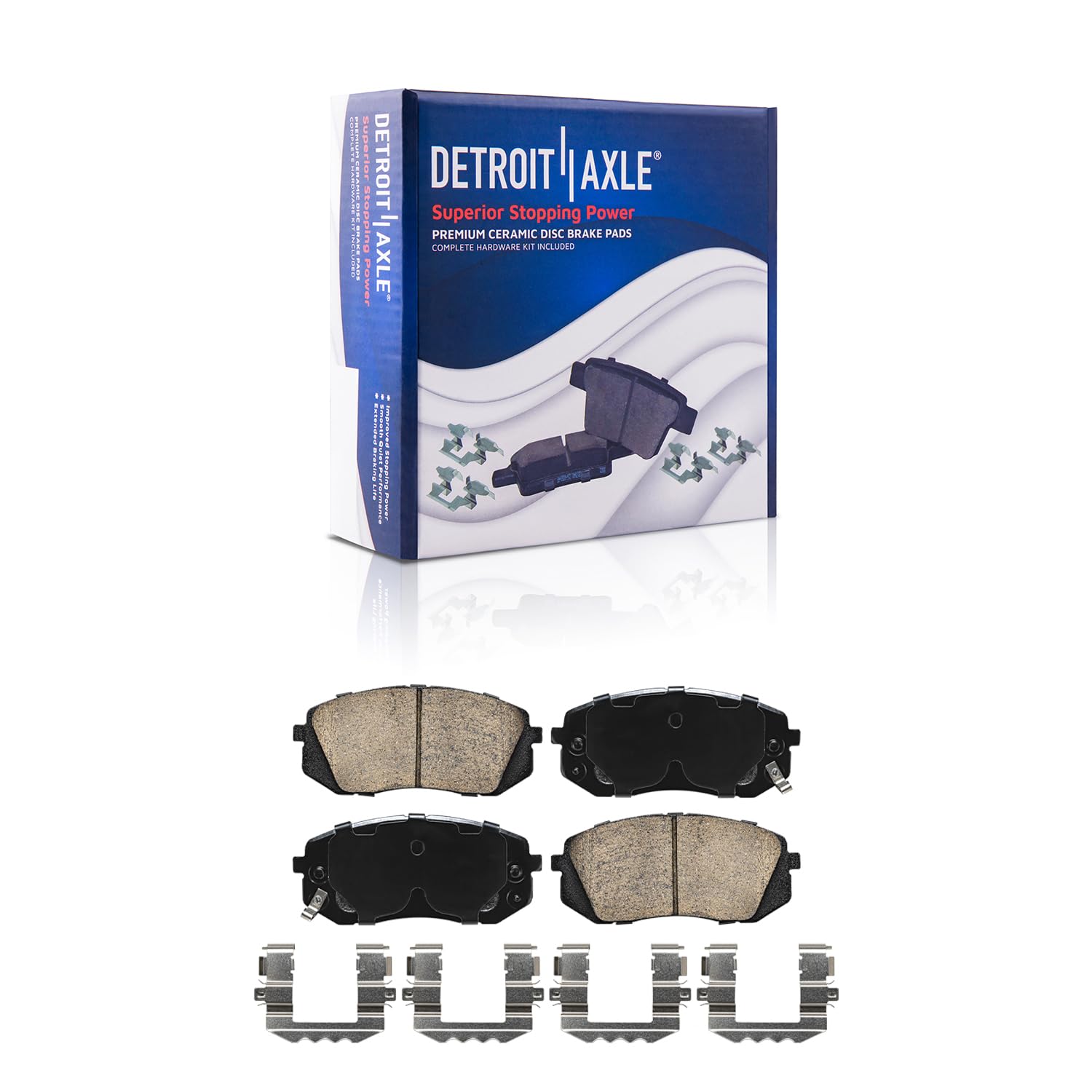 Detroit Axle - Front Ceramic Brake Pads for Sonata Elantra GT Kona Optima Forte - Main Image