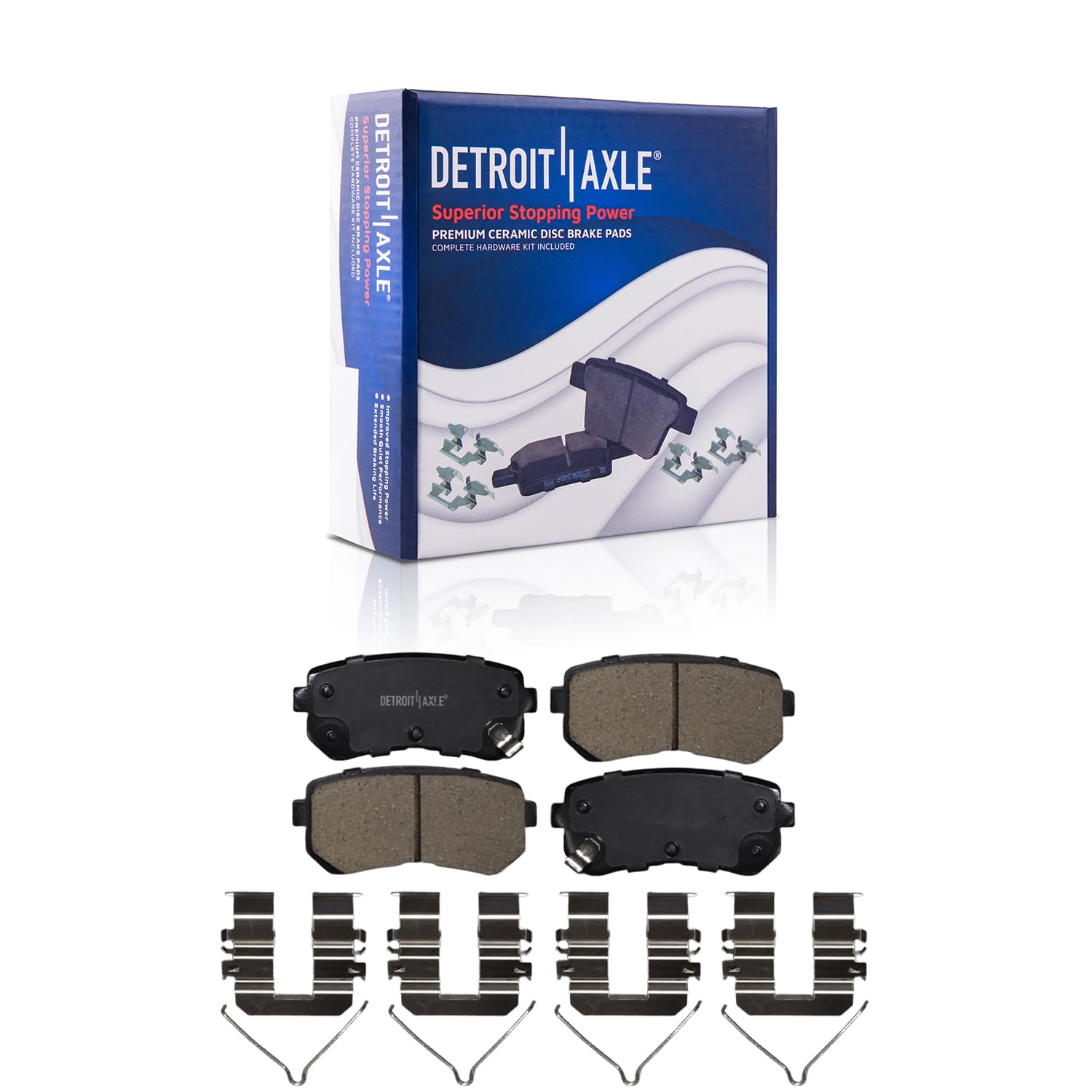 Detroit Axle - Rear Ceramic Brake Pads for 2018-2023 Hyundai Kona Kia Seltos - Main Image