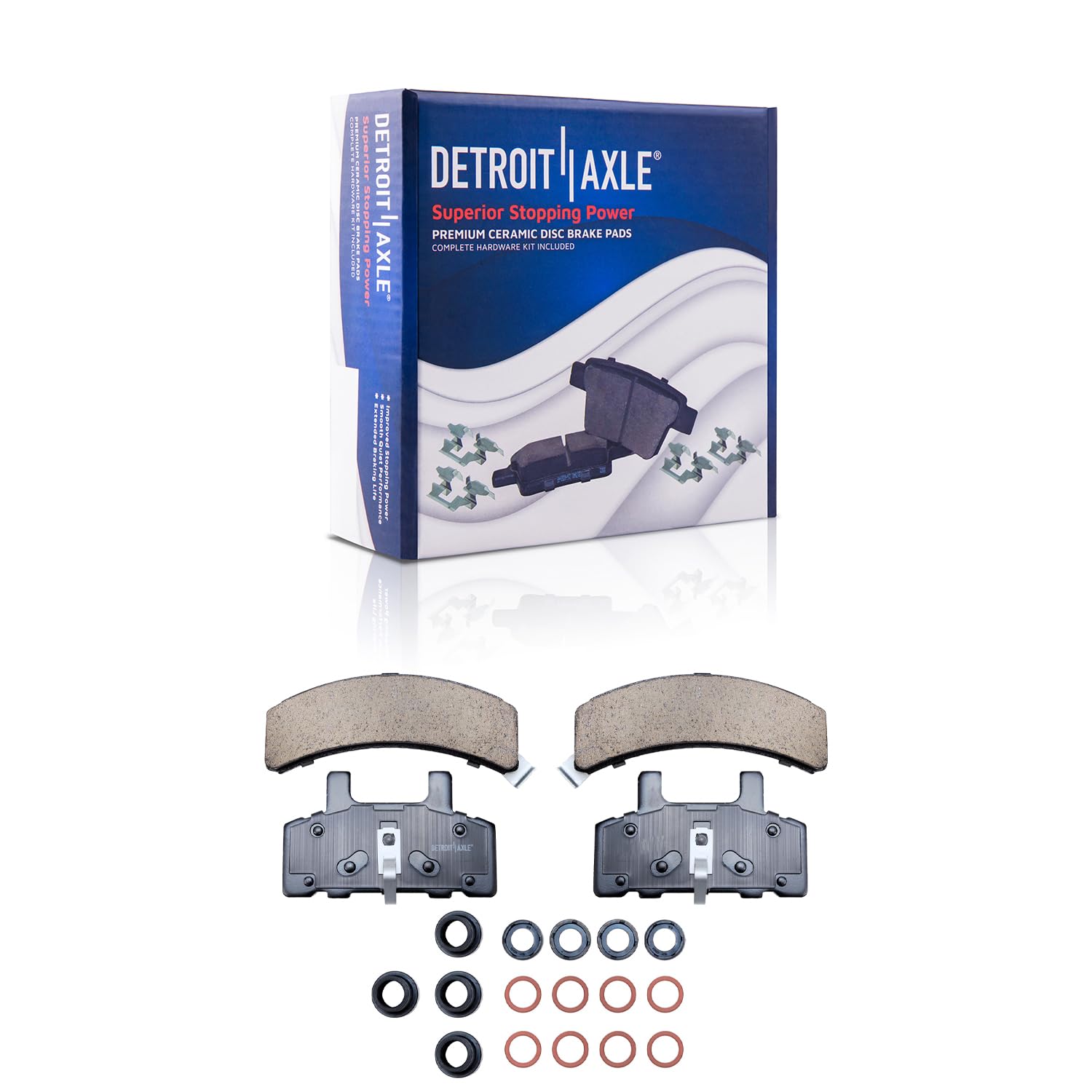 Detroit Axle - Front Brake Pads for Chevy Express 2500 Silverado Tahoe Ram 1500 - Main Image