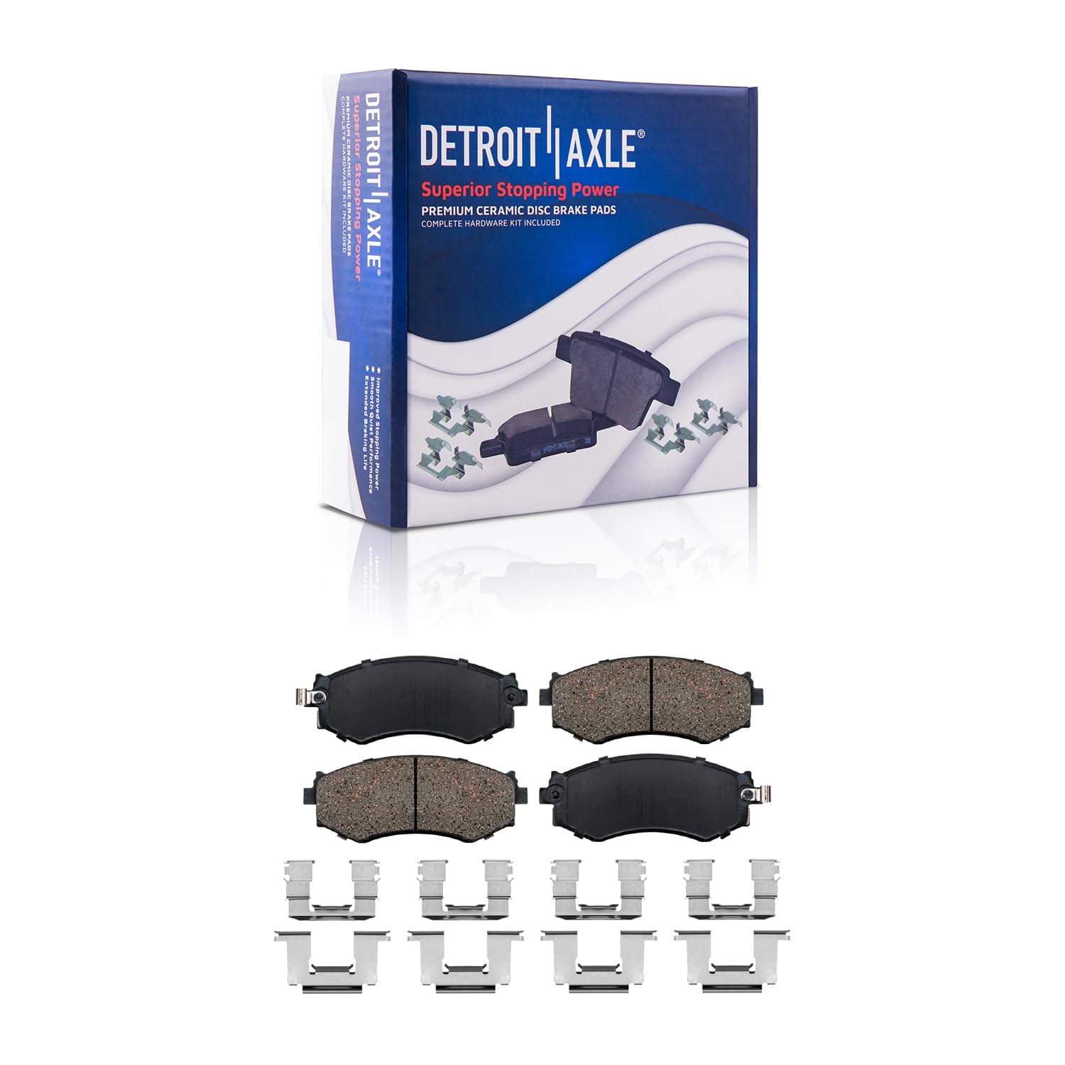 Detroit Axle - Front Ceramic Brake Pads for G20 240SX Sentra Stanza Magentis - Main Image