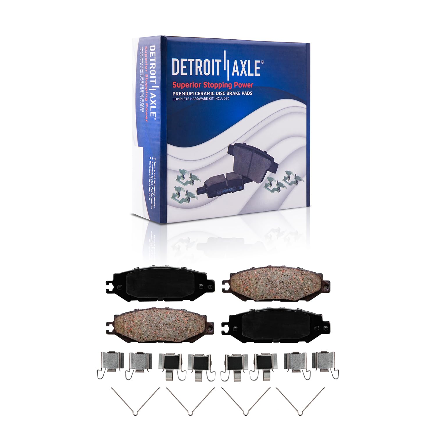 Detroit Axle - Rear Ceramic Brake Pads for 1993 1994 1995 1996-2000 Lexus LS400 - Main Image