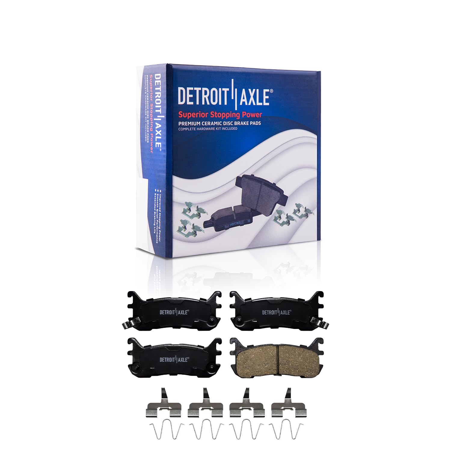 Detroit Axle - Rear Brake Pads for Mazda Protege Ford Escort Mercury Tracer - Main Image