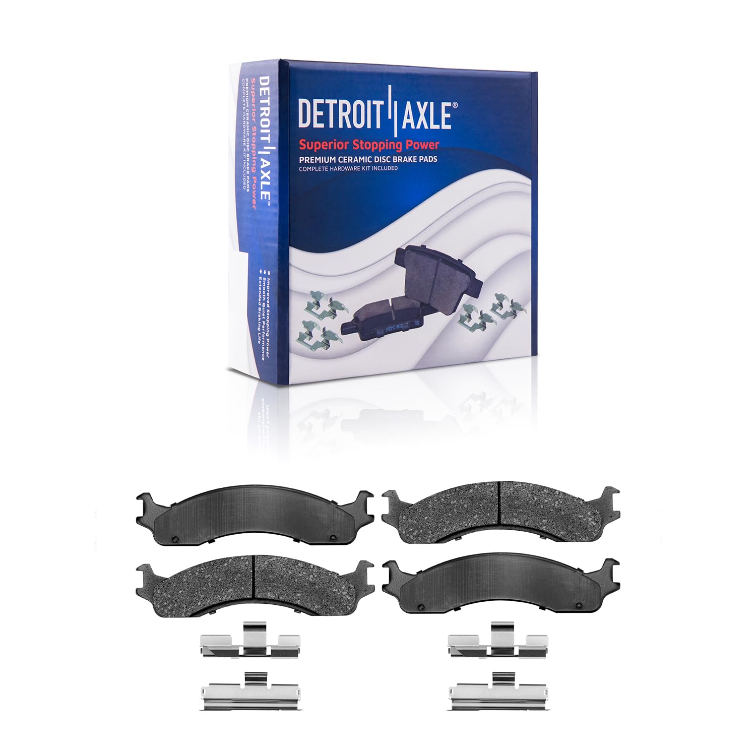 Detroit Axle - Front Ceramic Brake Pads for Ford E-250 E-350 Econoline F-250 HD - Main Image
