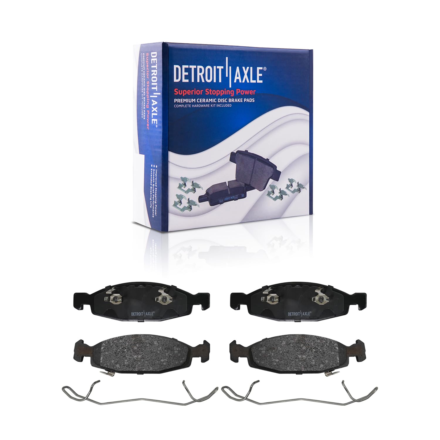 Detroit Axle - Front Brake Pads for 1999 2000 2001 2002 Jeep Grand Cherokee - Main Image