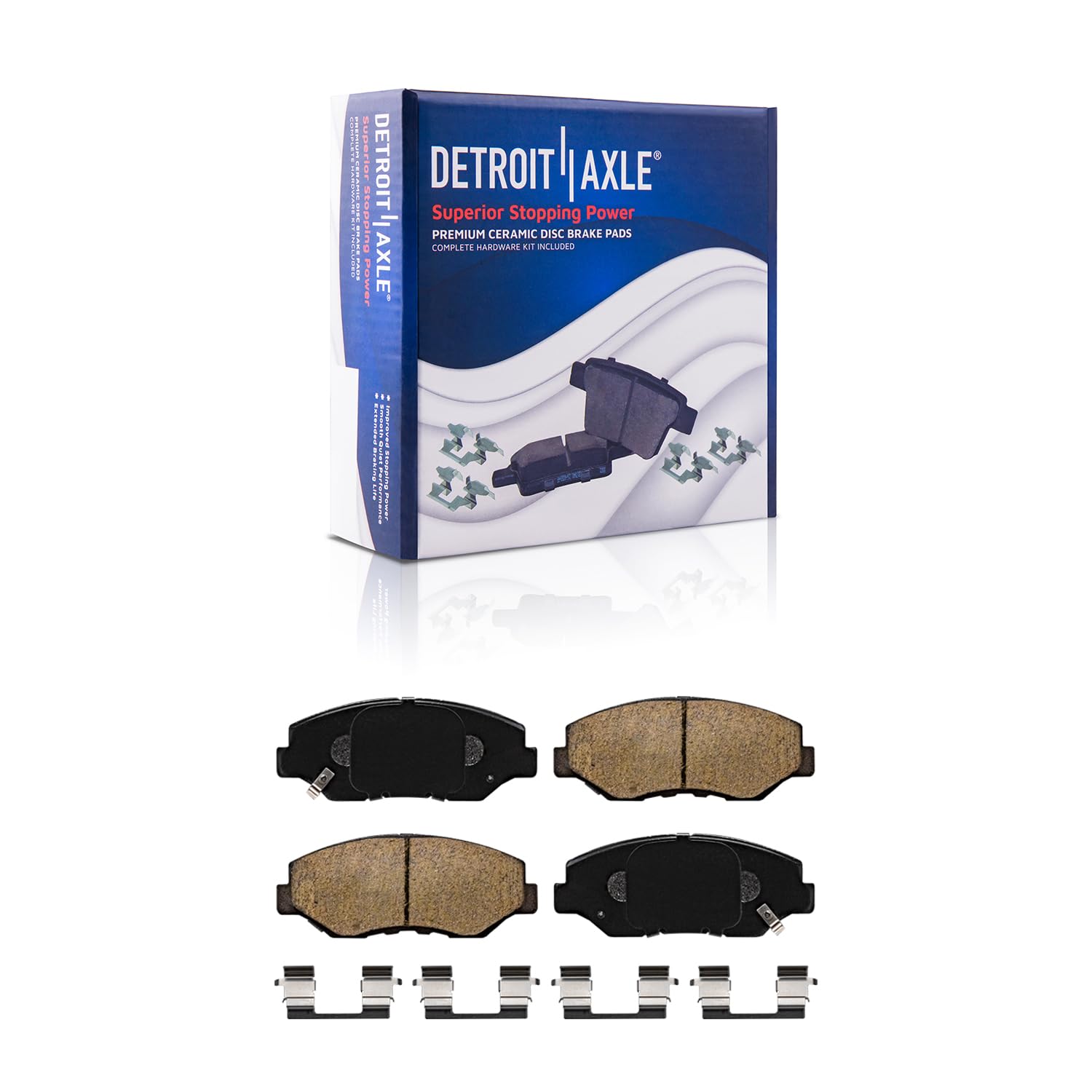 Detroit Axle - Front Ceramic Brake Pads for 2003 2004 2005-2010 Honda Accord - Main Image