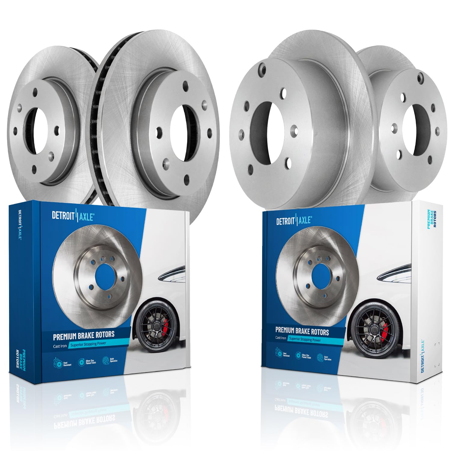 4pc Front & Rear Disc Brake Rotors Kit
