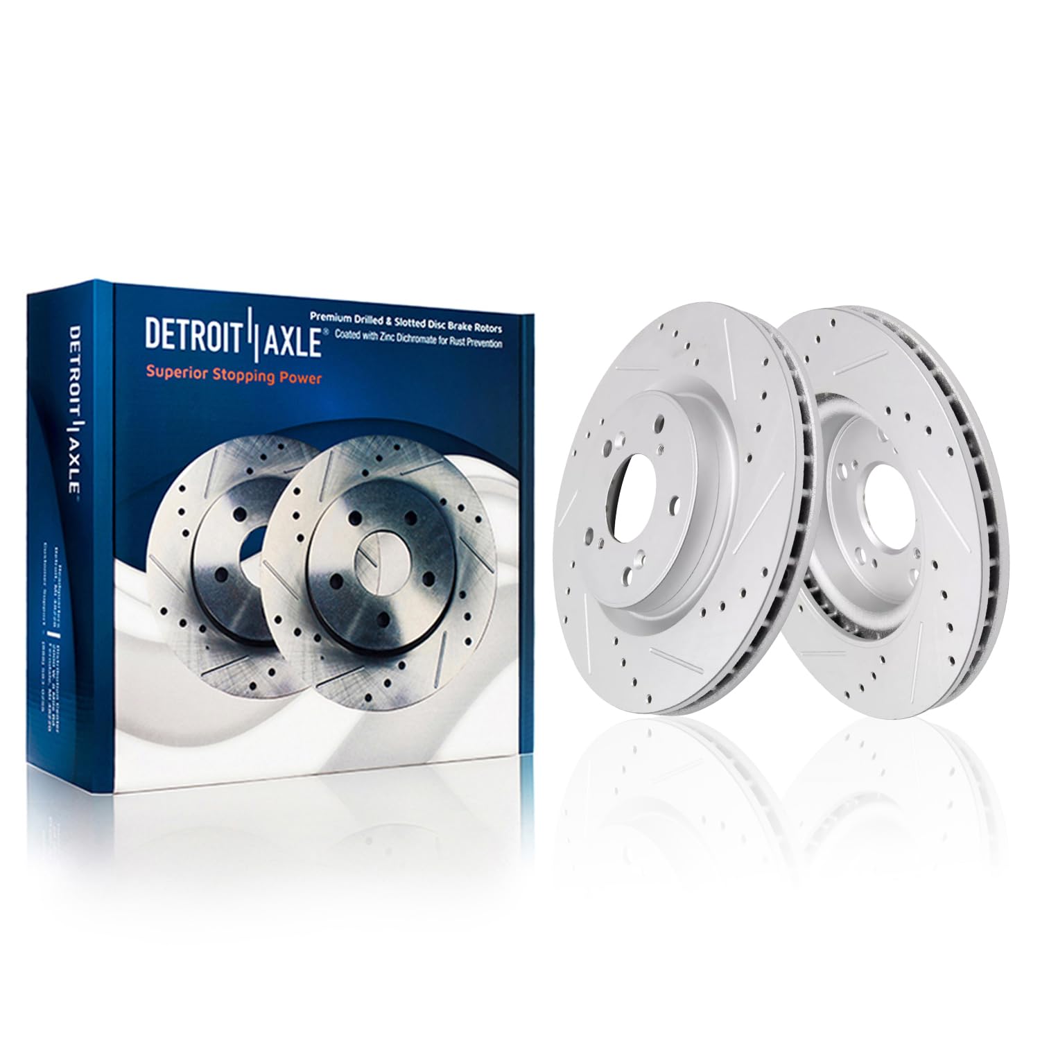 Detroit Axle - Front Drilled and Slotted Brake Rotors for 2013-2022 Honda Accord - Main Image
