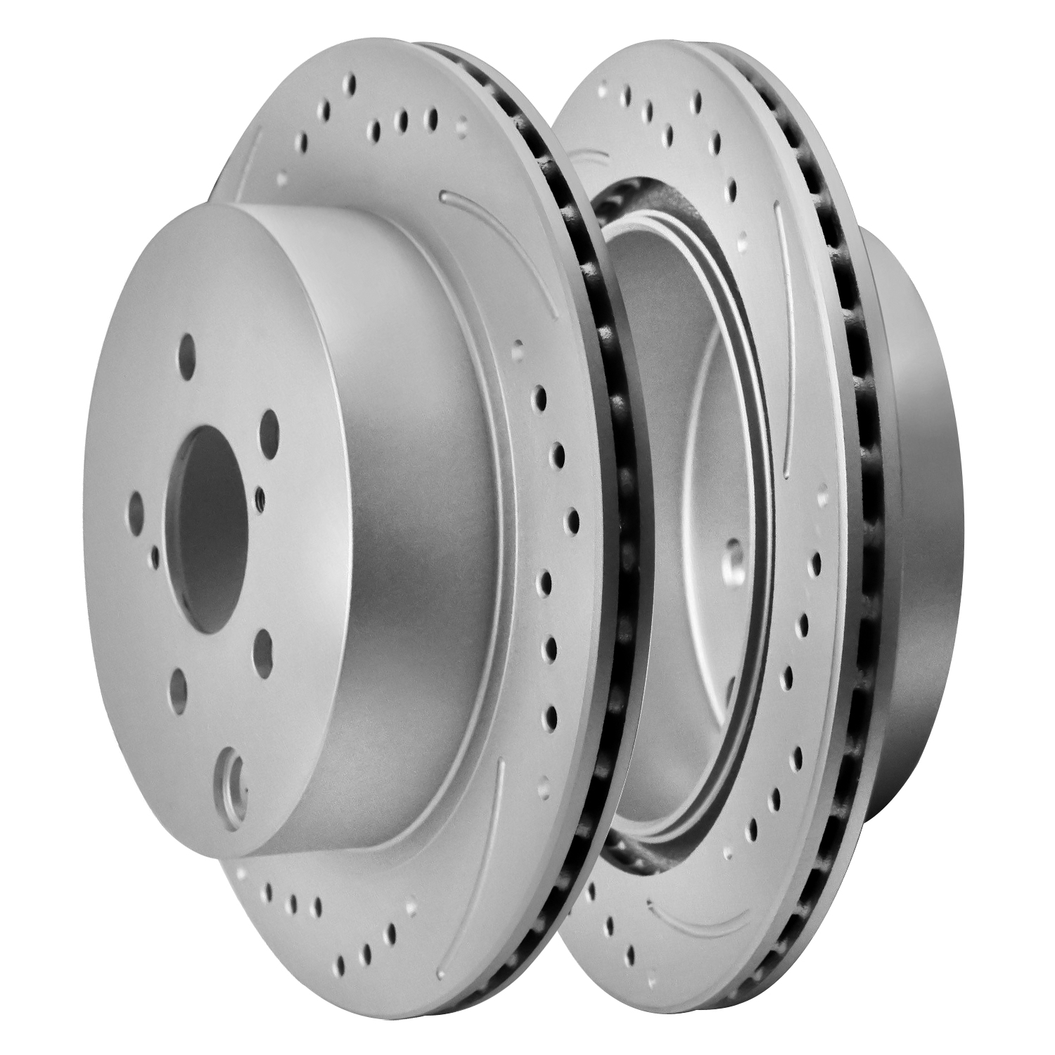 Detroit Axle - Rear Drilled Slotted Brake Rotors for 2014-2018 Subaru Forester - 4