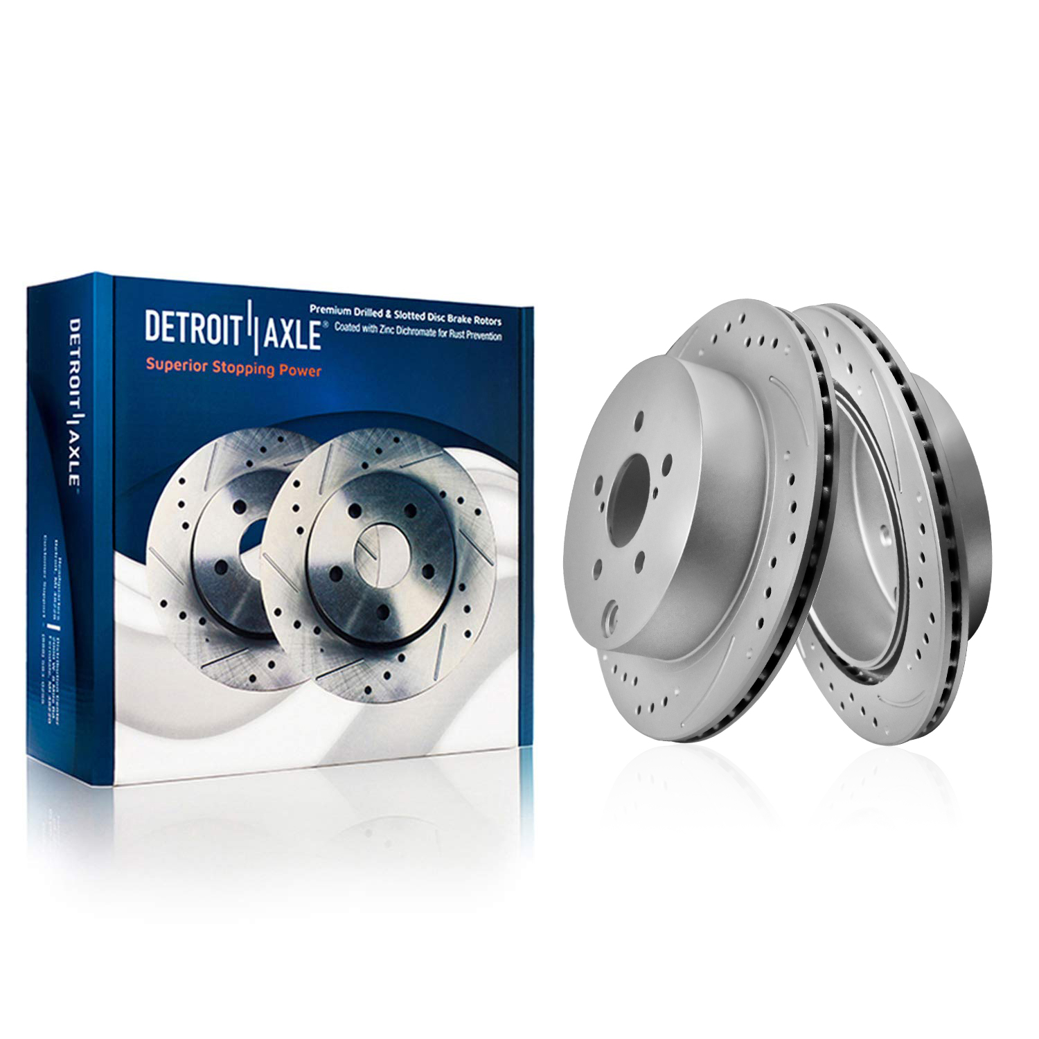 Detroit Axle - Rear Drilled Slotted Brake Rotors for 2014-2018 Subaru Forester - Main Image