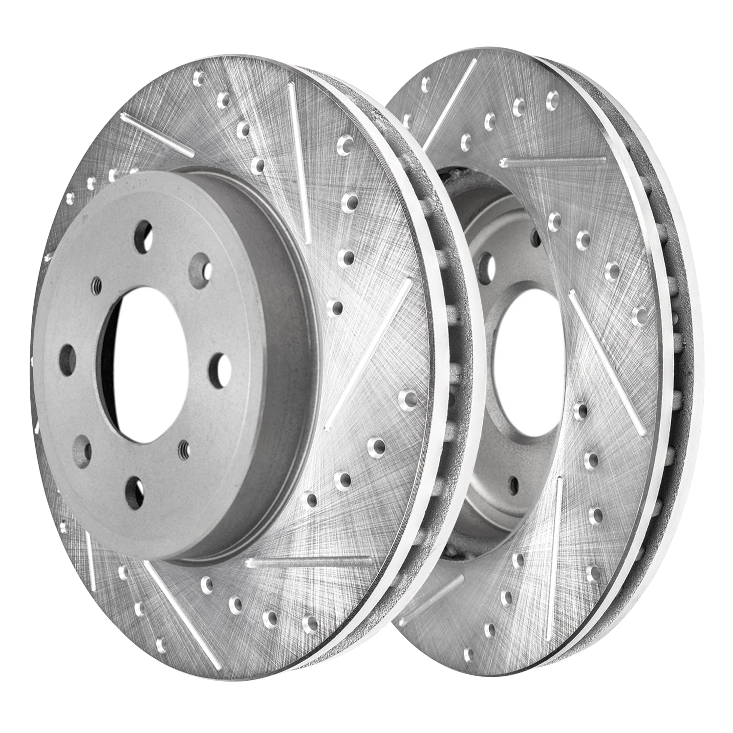 Detroit Axle - Front Drilled and Slotted Brake Rotors for 2014-2020 Honda Fit - 4