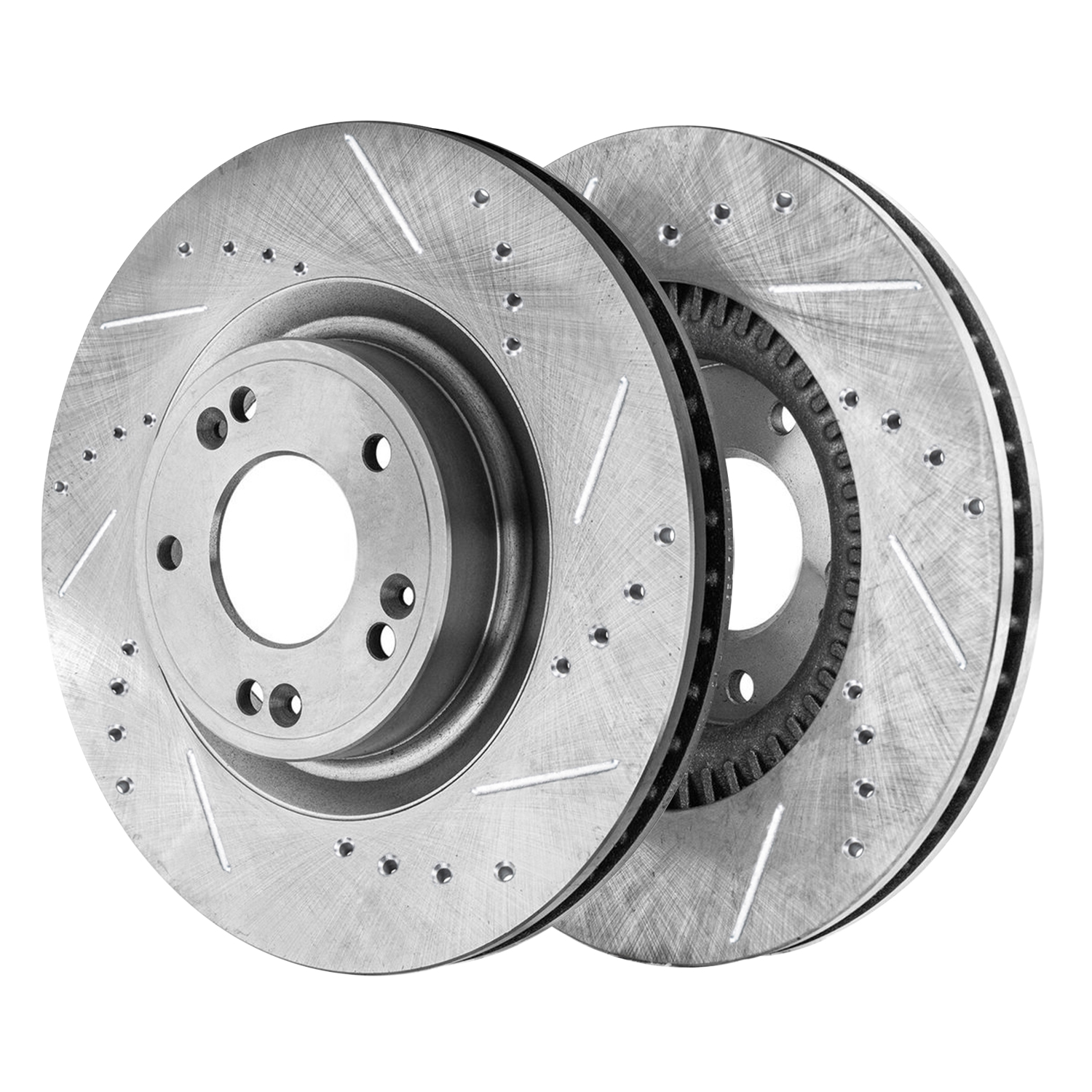 Detroit Axle - Front Drilled Slotted Brake Rotors for 2009-2011 Hyundai Genesis - 4