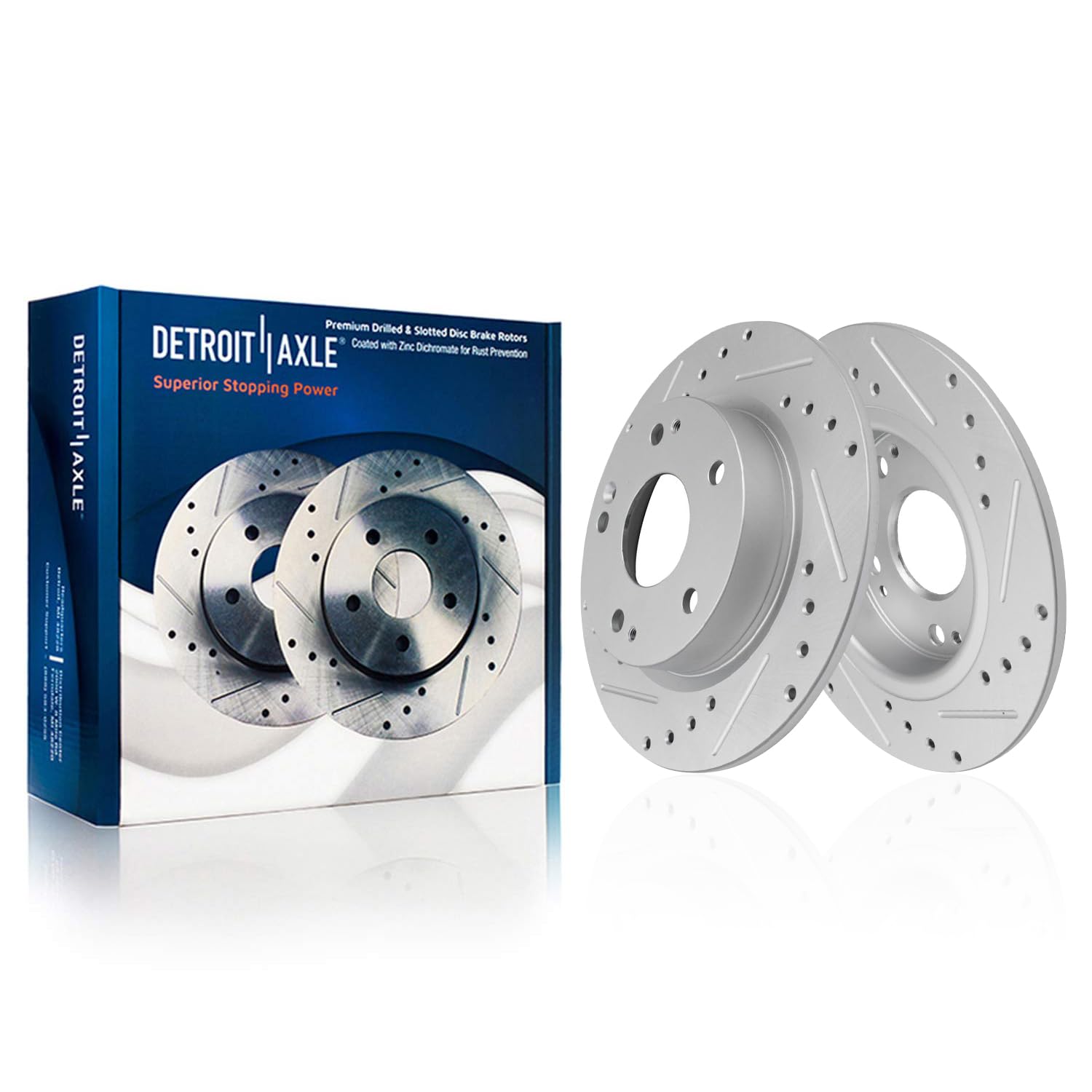 Detroit Axle - Rear Drilled and Slotted Brake Rotors for 2021-2023 Acura TLX - Main Image
