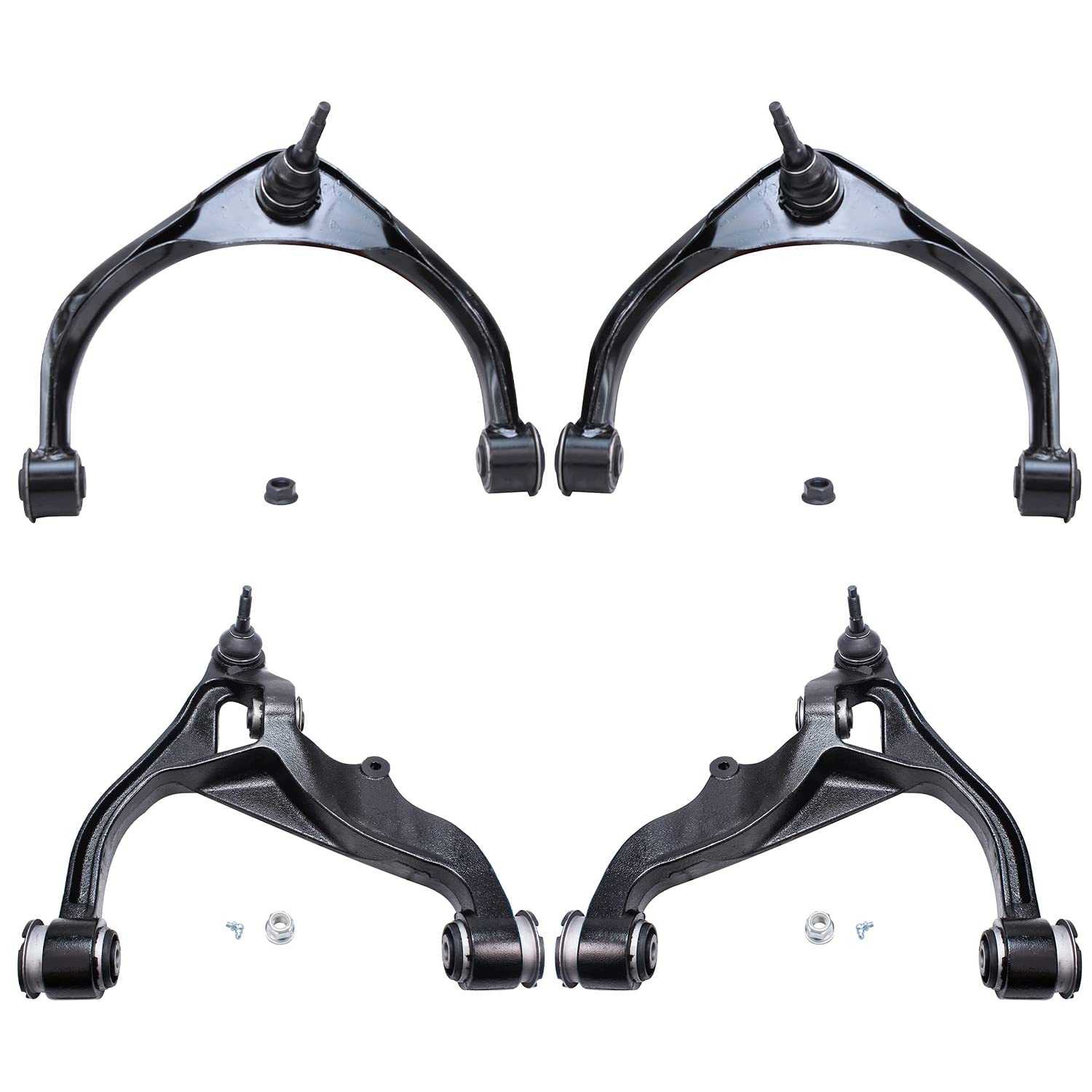 4pc Front Upper Lower Control Arms w/Ball Joint Kit