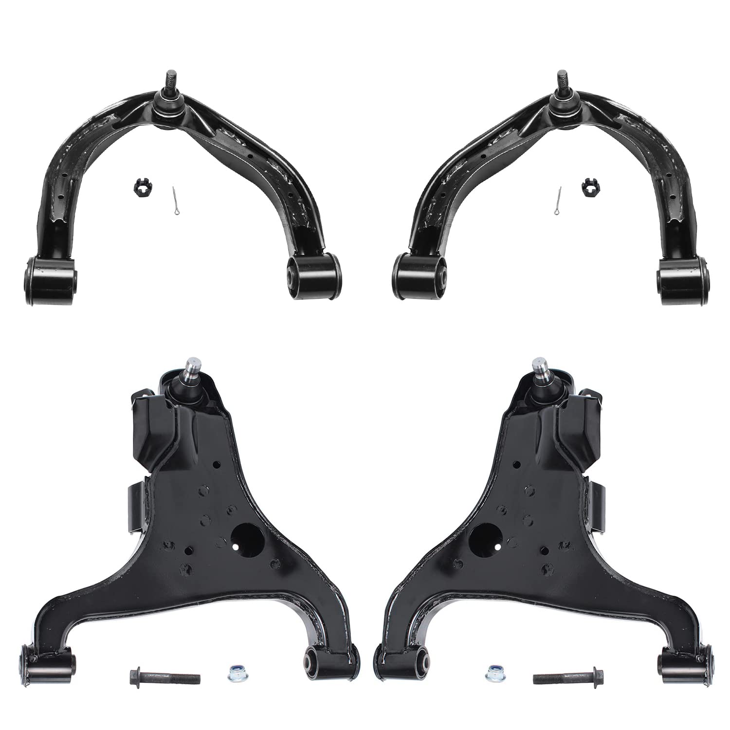4pc Front Upper Lower Control Arms w/Ball Joints Kit