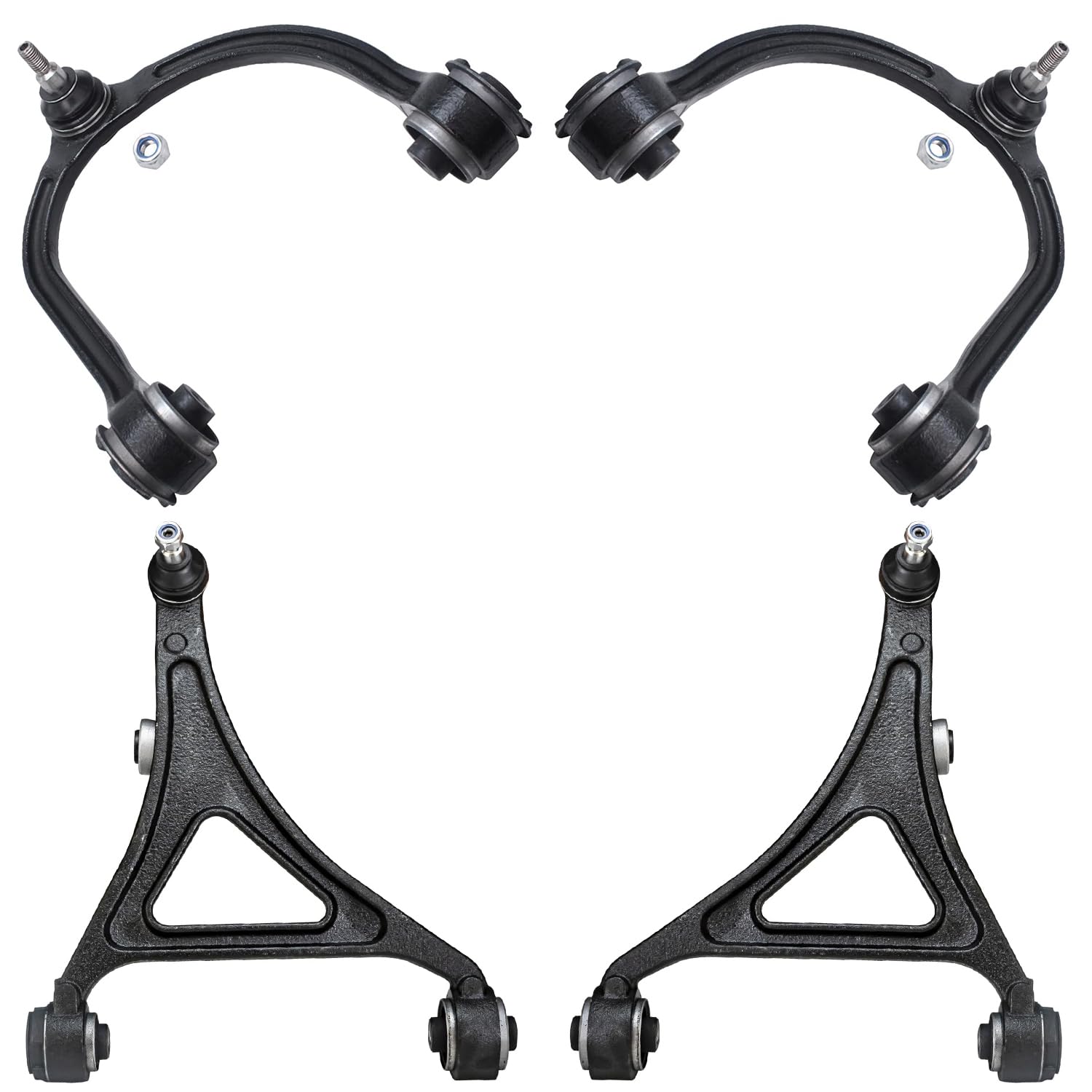 4pc Front Upper Lower Control Arms w/Ball Joints Kit