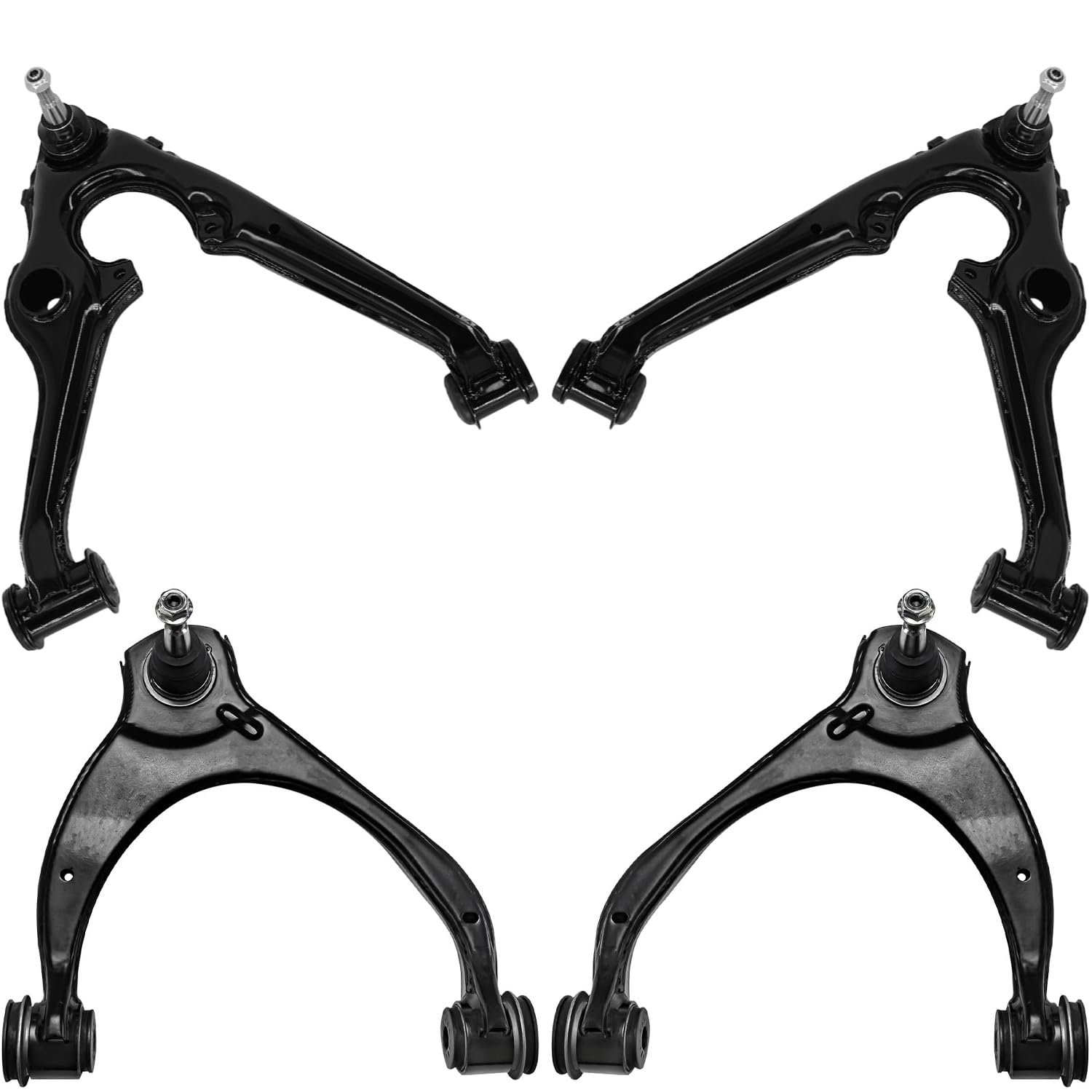 4pc Front Upper Lower Control Arms w/Ball Joints Kit