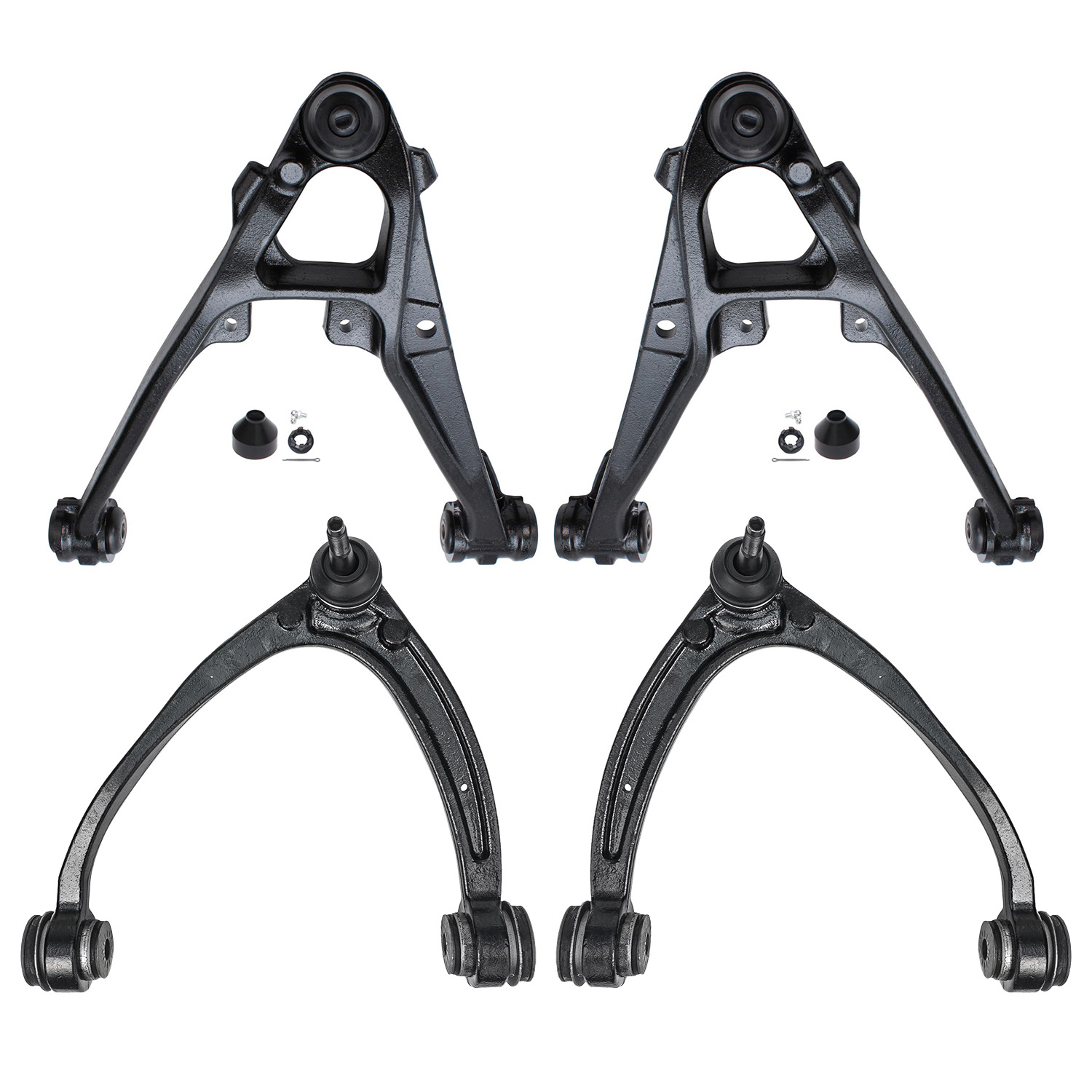 4pc Front Upper Lower Control Arms Kit