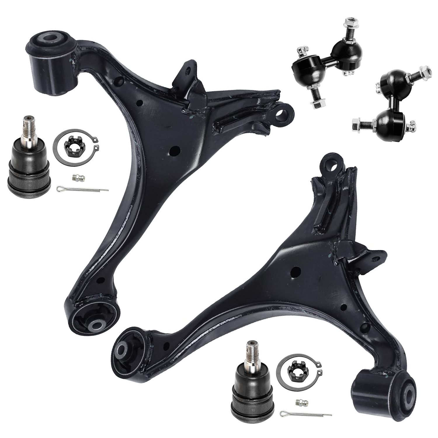 6pc Front Lower Control Arms Sway Bar Links Ball Joints Suspension Kit