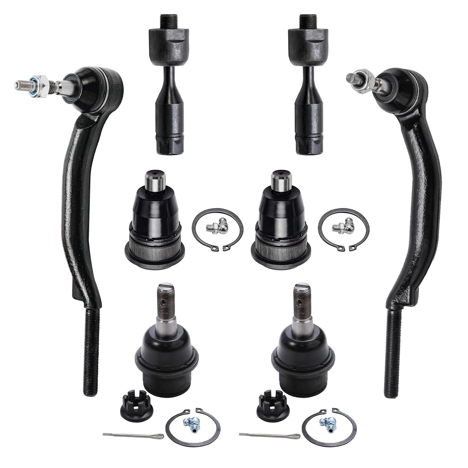 8pc Front Inner Outer Tie Rods Ball Joints Suspension Kit