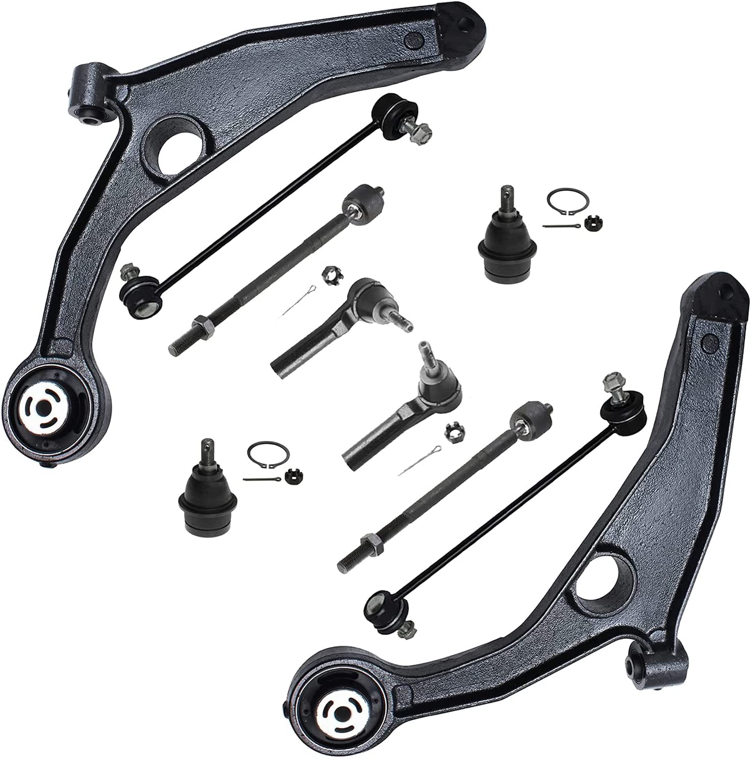 10pc Front Lower Control Arms Ball Joints Sway Bar Links Suspension Kit