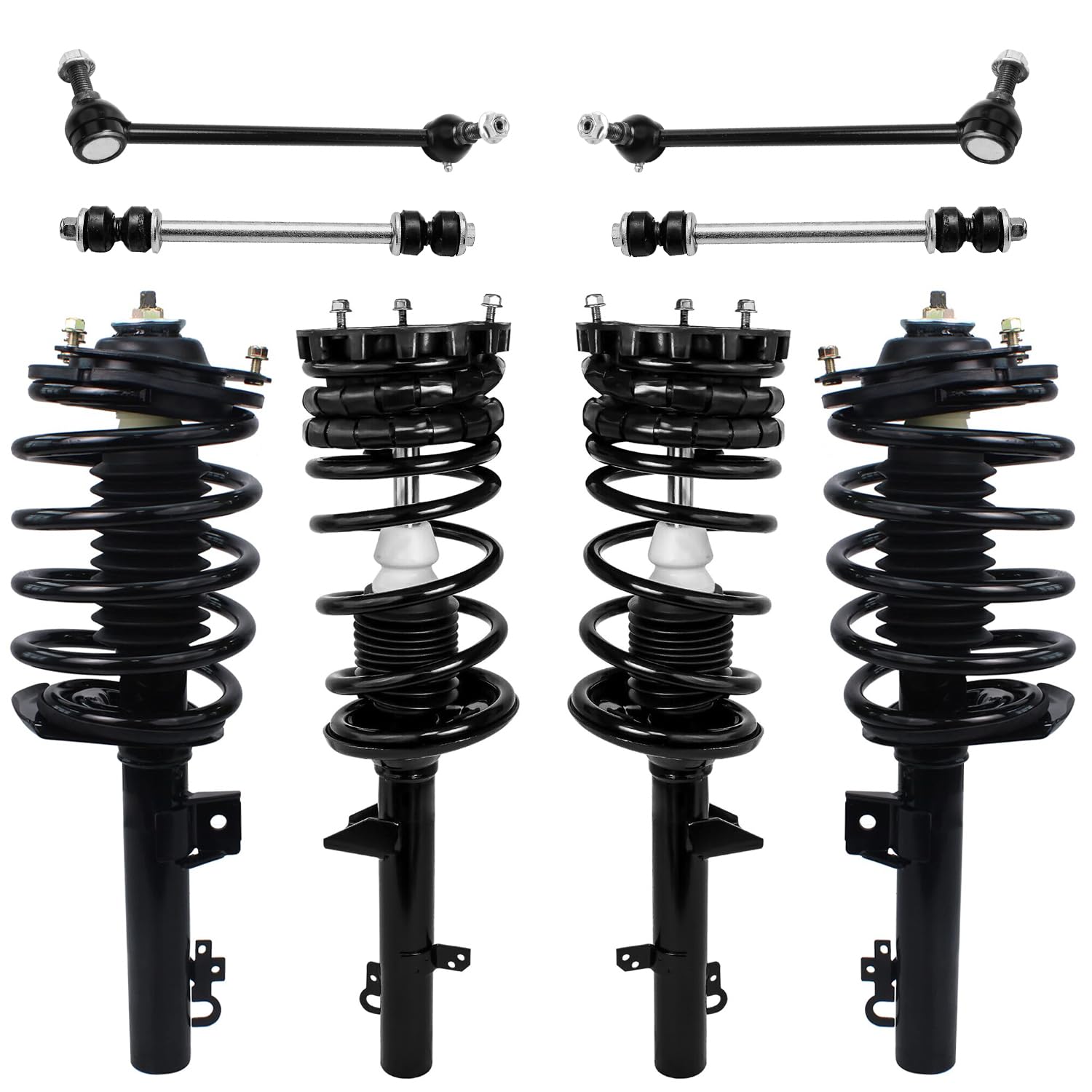 8pc Front & Rear Struts Sway Bar Links Suspension Kit
