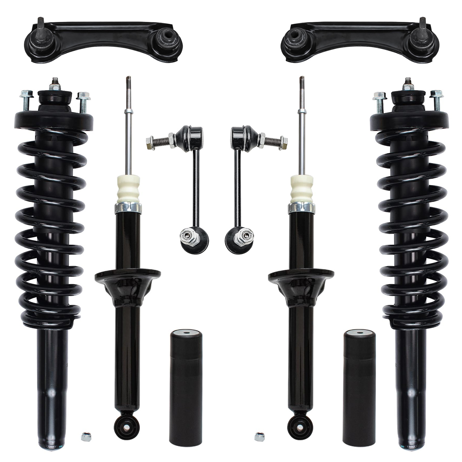 8pc Front Struts Rear Shocks Upper Control Arms Sway Bar Links Suspension Kit