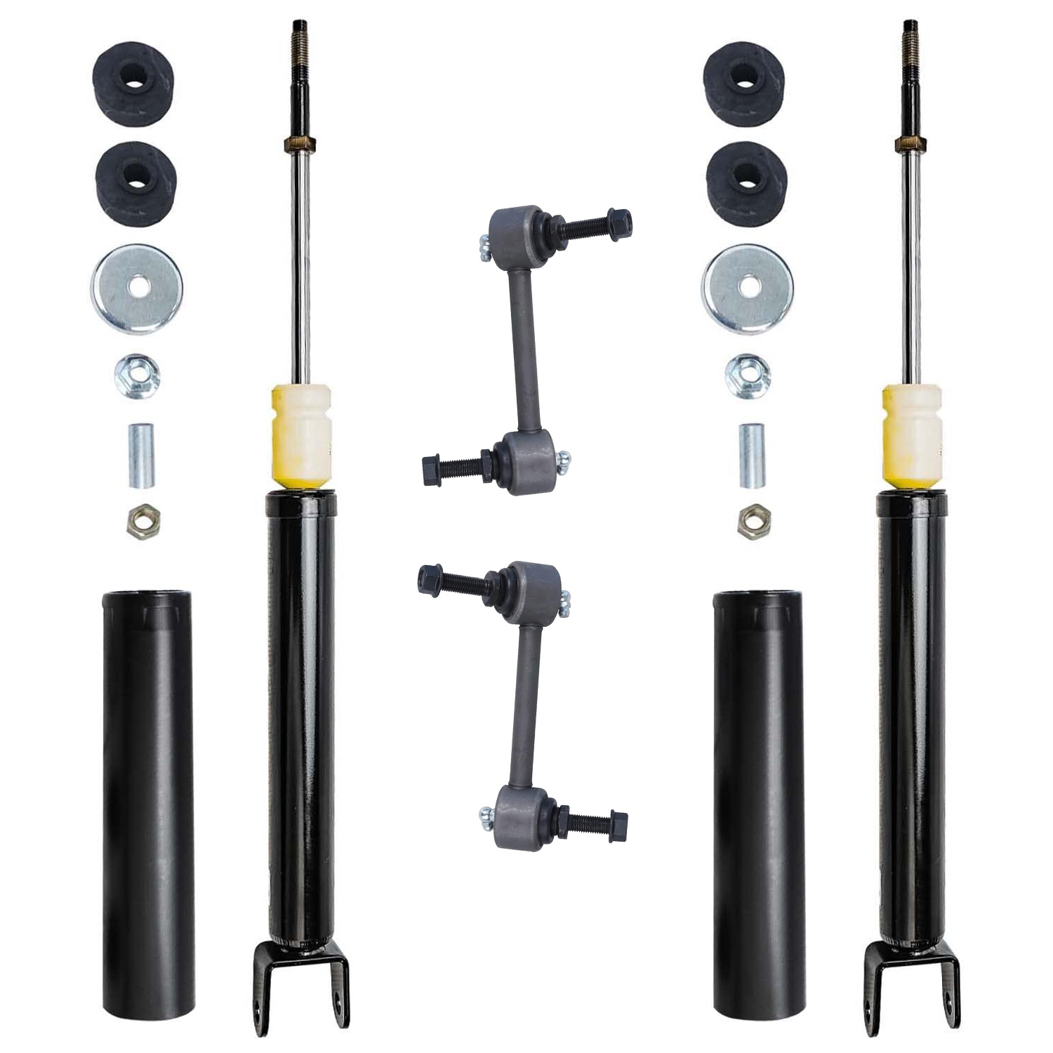 4pc Rear Shock Absorbers Sway Bar Links Suspension Kit