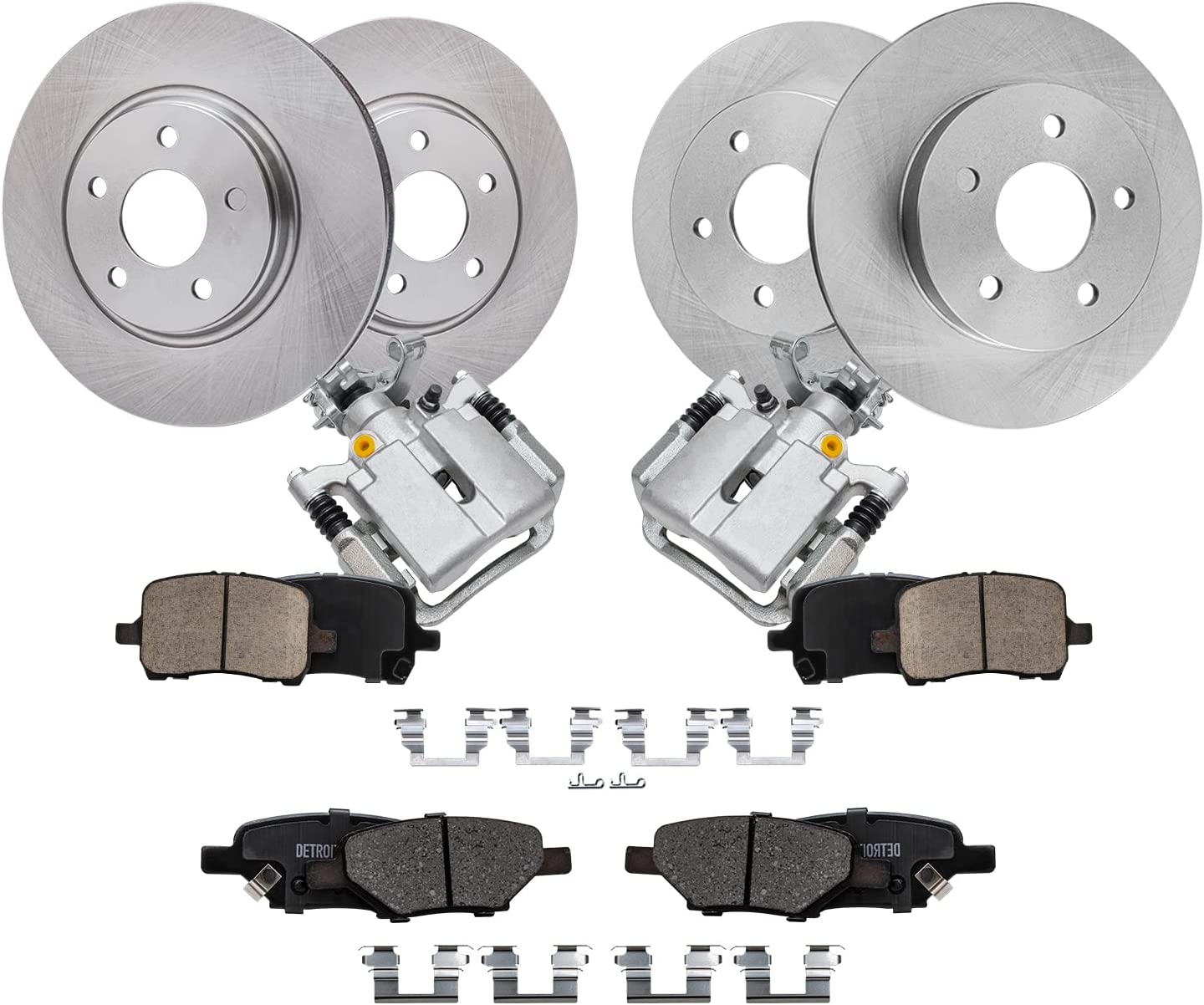 Front & Rear Ceramic Brake Pads For 2014-2016 Kia Soul – 8-Piece Set With Hardware