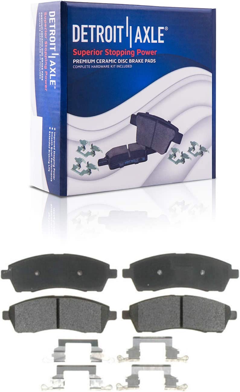 1999 Ford F-250 Super Duty - Detroit Axle 10pc Front & Rear Drilled Slotted Rotors Calipers Ceramic Brake Pads Kit - 8