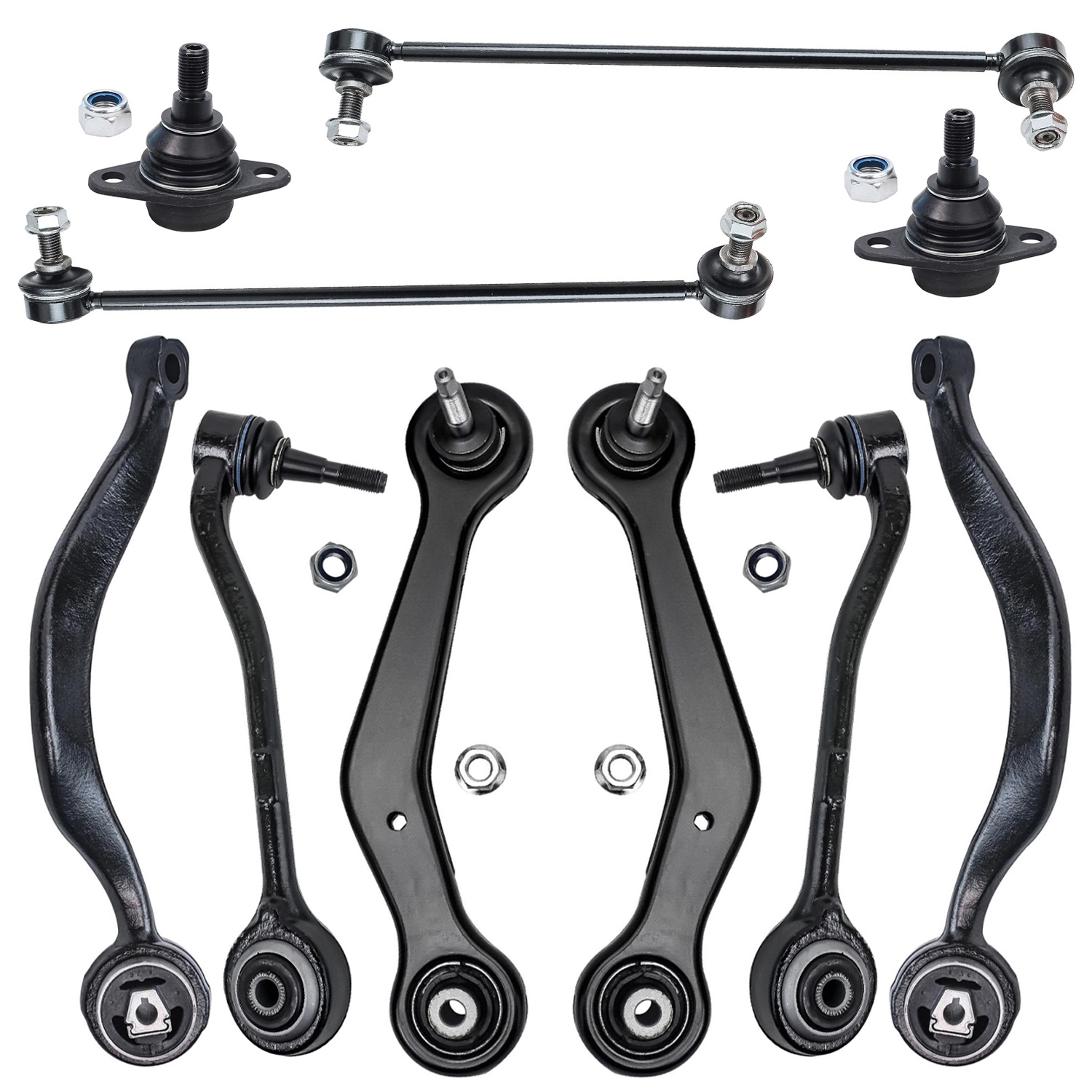 10pc Front Control Arms Ball Joints Sway Bar Links Suspension Kit