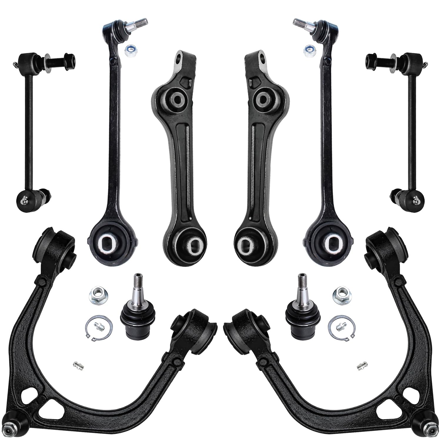 10pc Front Upper Lower Control Arms Sway Bar Links Suspension Kit