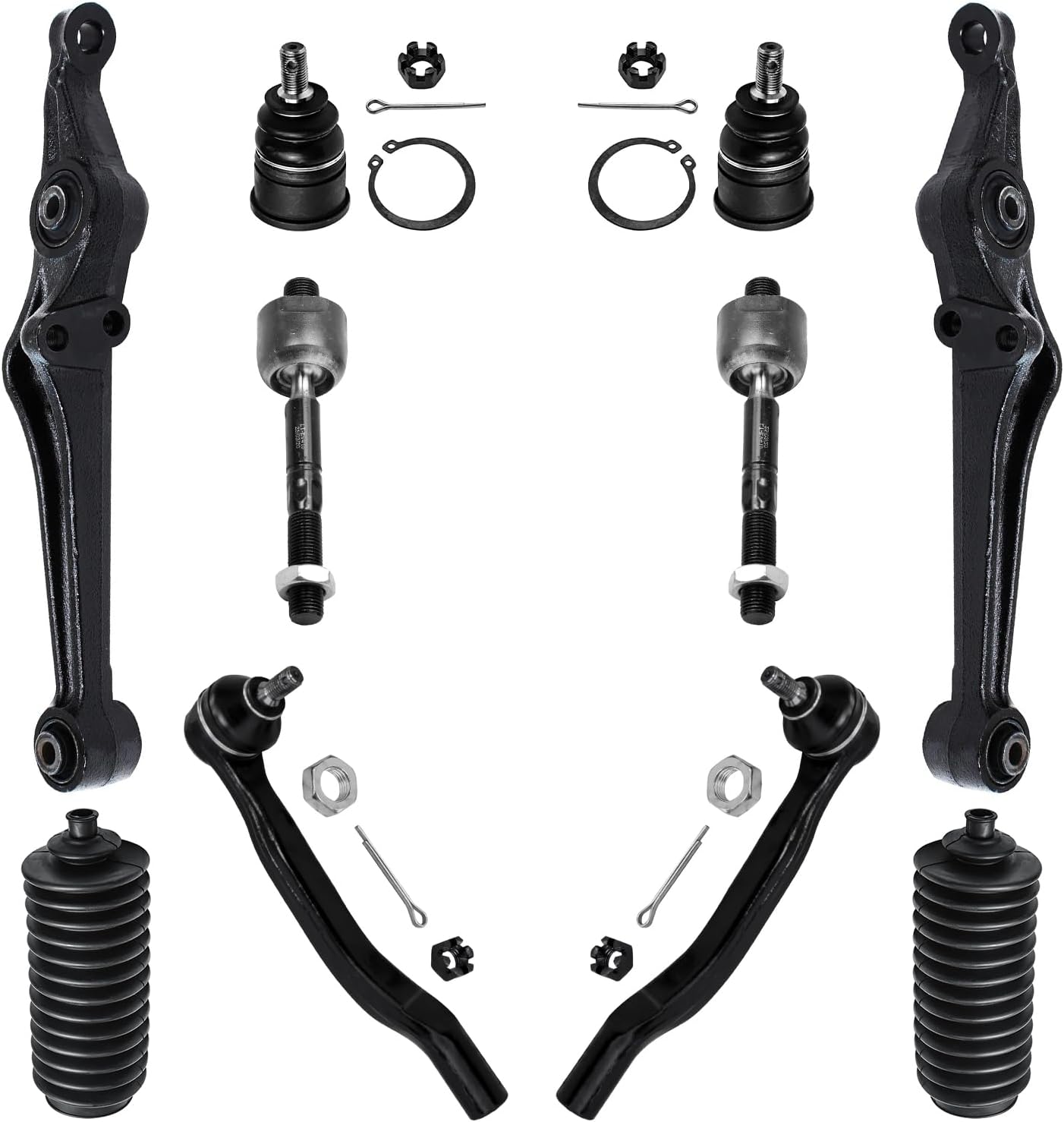 10pc Front Lower Control Arms Tie Rods Lower Ball Joints Suspension Kit