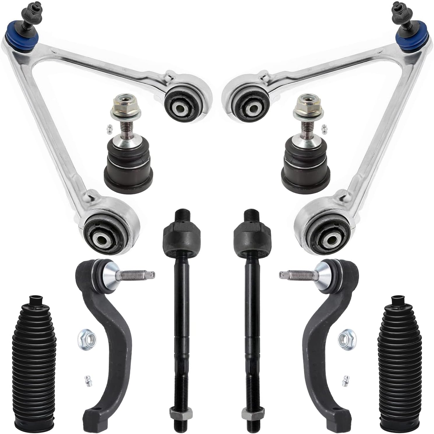 10pc Front Upper Control Arms Tie Rods Lower Ball Joints Suspension Kit