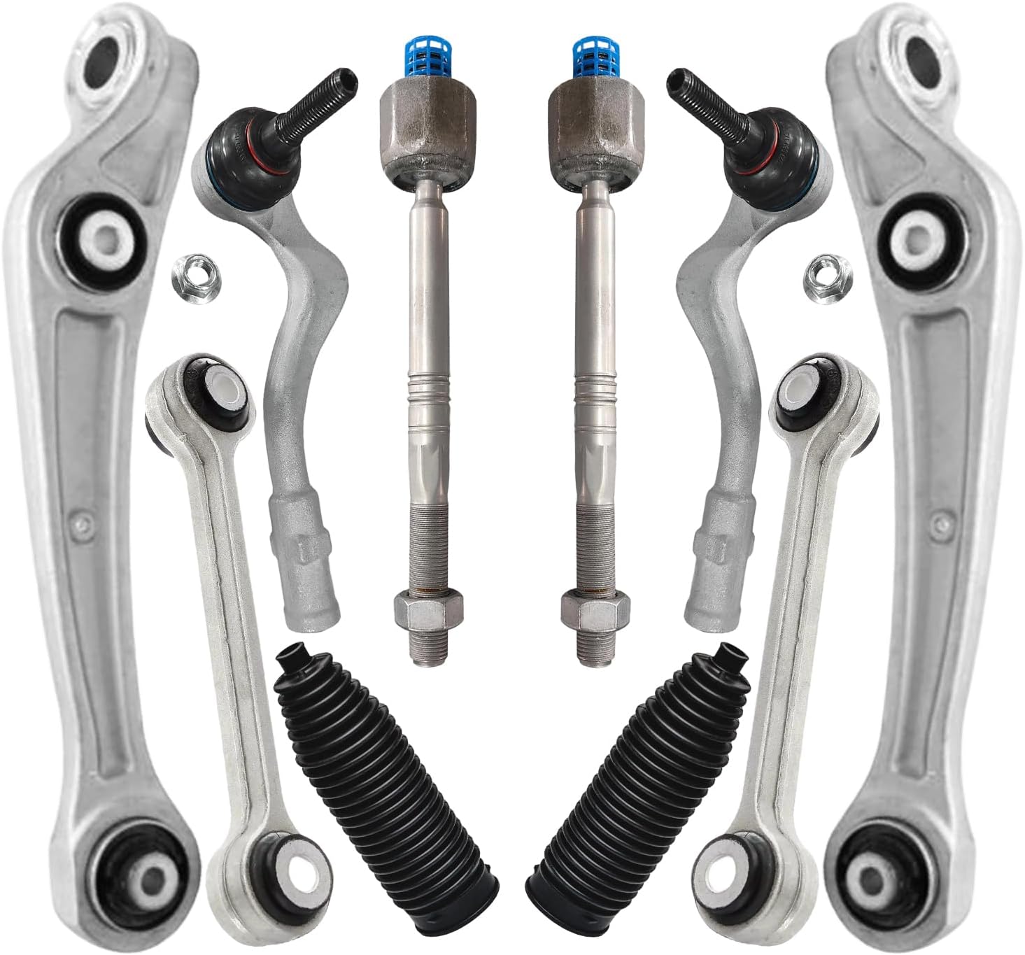 10pc Front Lower Forward Control Arms Tie Rods Sway Bar Links Suspension Kit