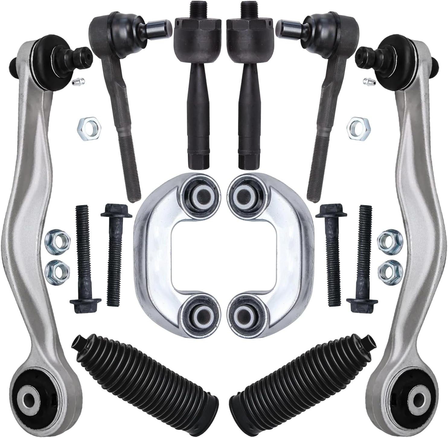 10pc Front Upper Rearward Control Arms Tie Rods Sway Bar Links Suspension Kit